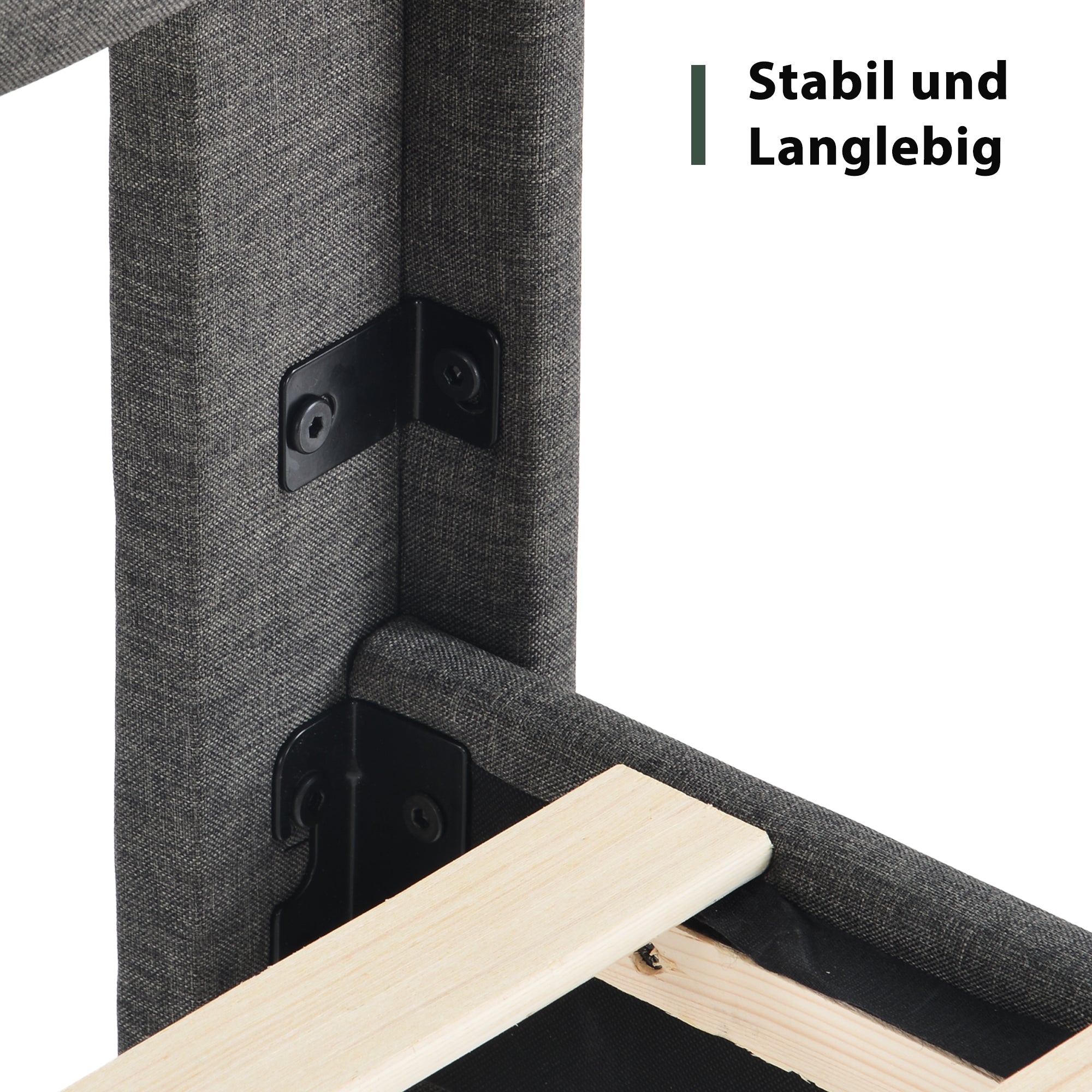 Logidon gestoffeerd bed 90x200 cm grijs linnen modern design