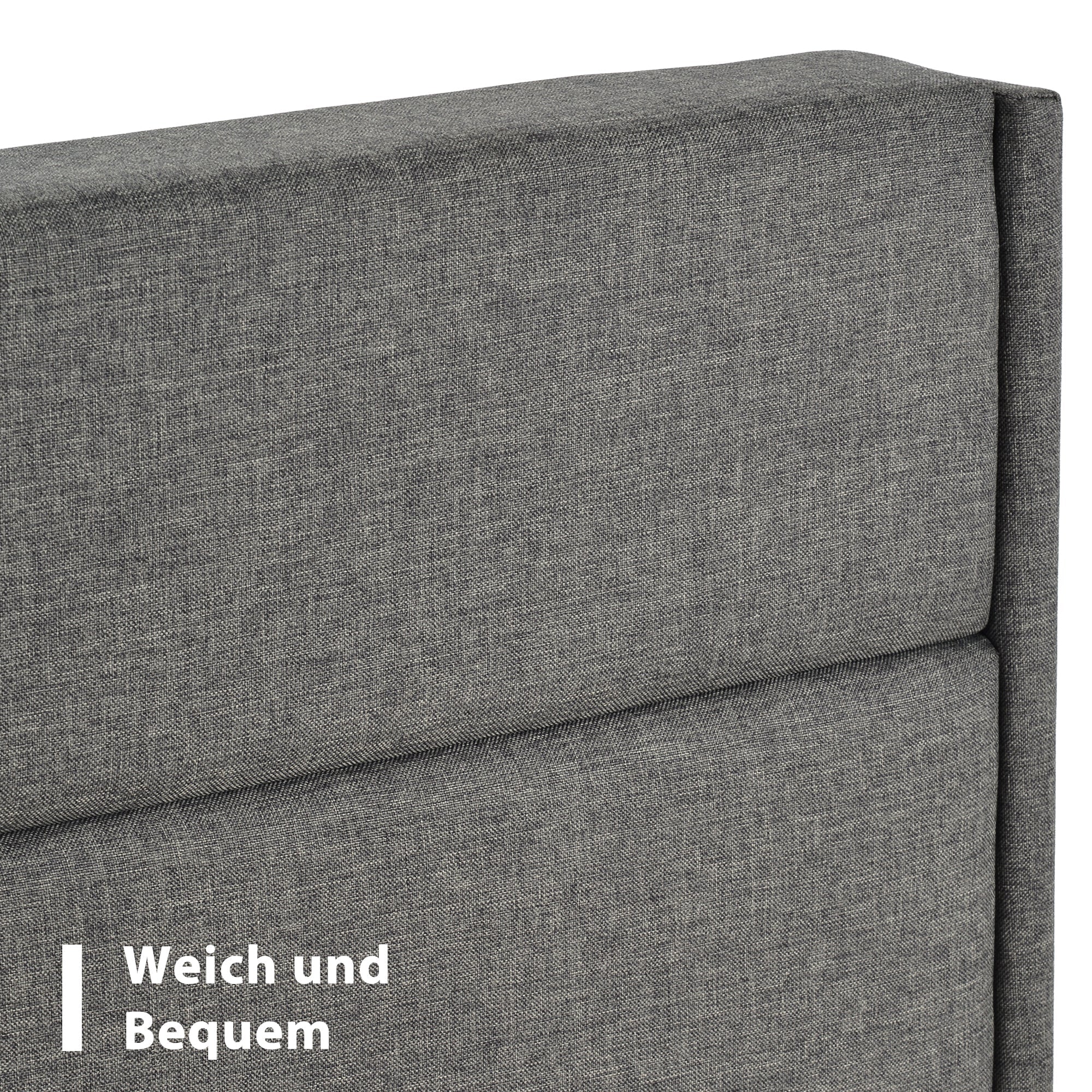 Logidon gestoffeerd bed 90x200 cm grijs linnen modern design