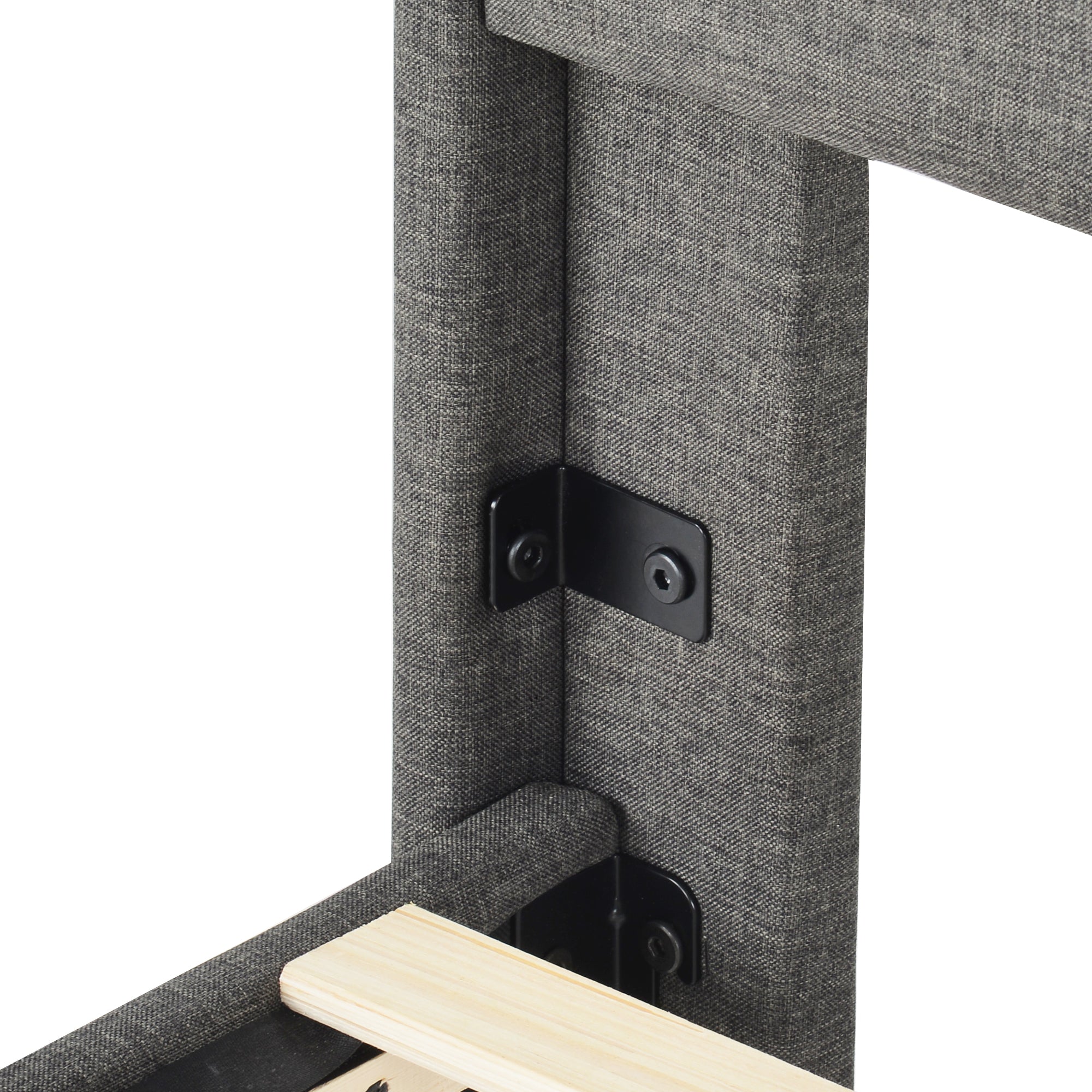 Logidon gestoffeerd bed 90x200 cm grijs linnen modern design