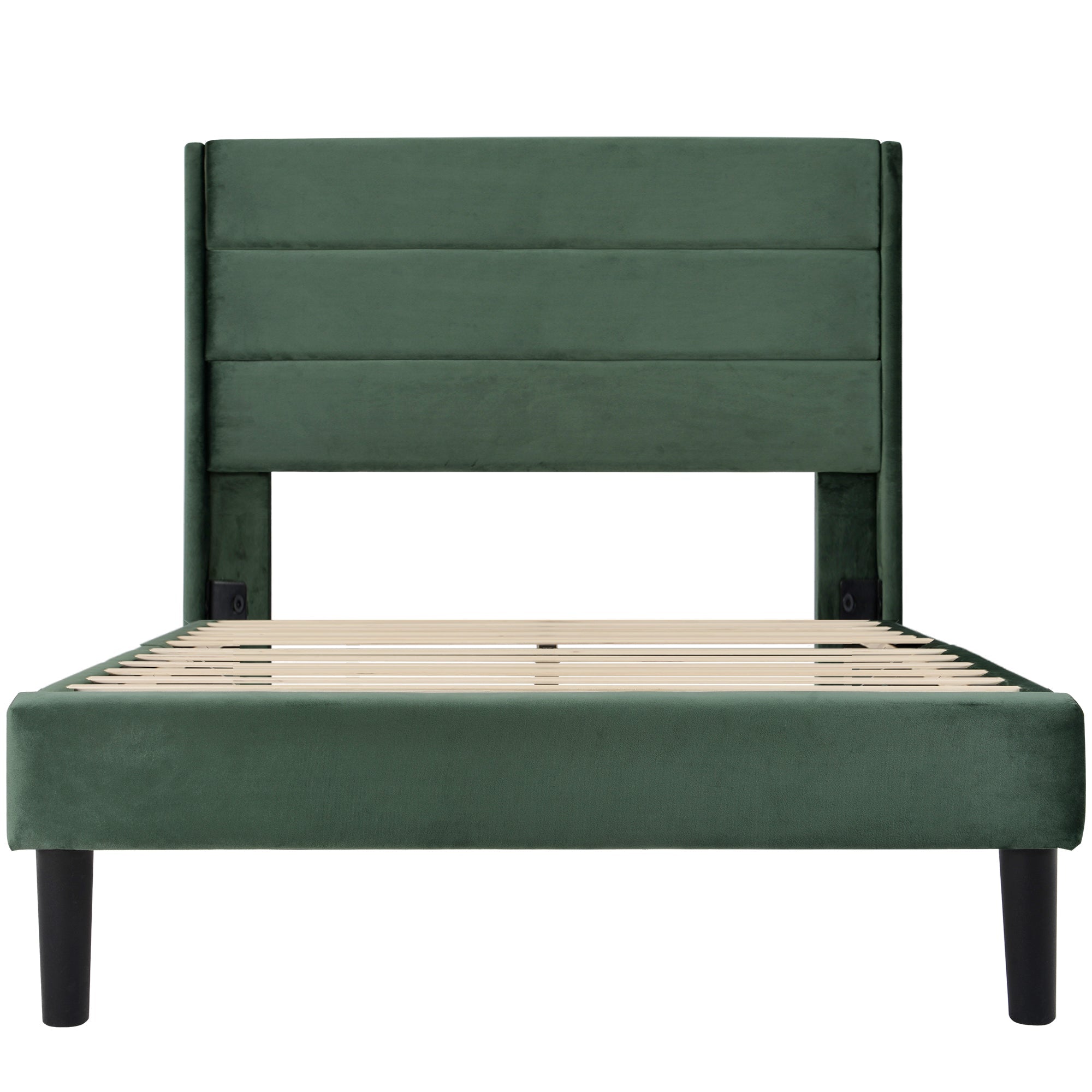 Logidon gestoffeerd bed 90x200 cm donkergroen fluwelen bekleding modern design