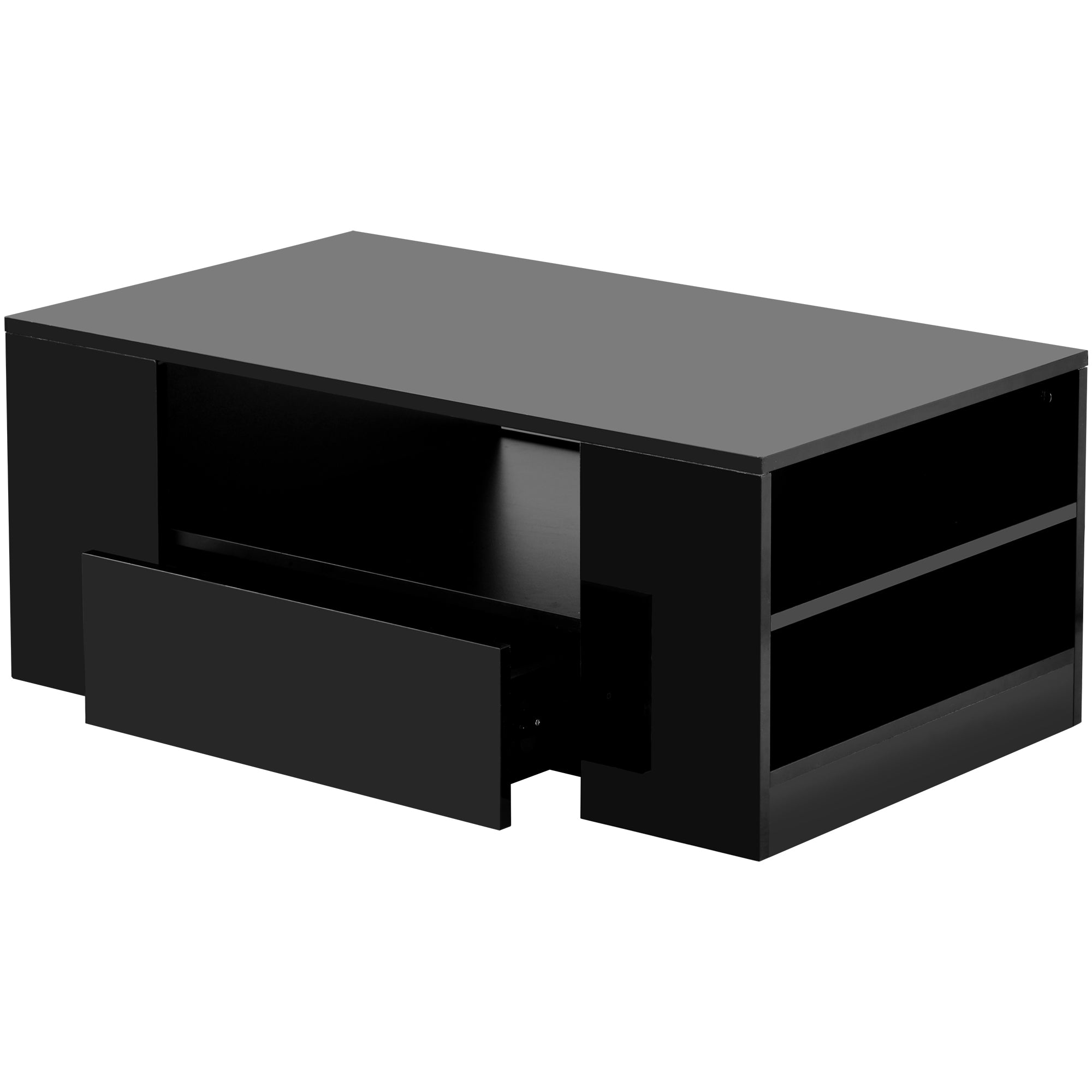 Logidon Moderne Salontafel Lades Zwart 95 x 53 x 37 cm