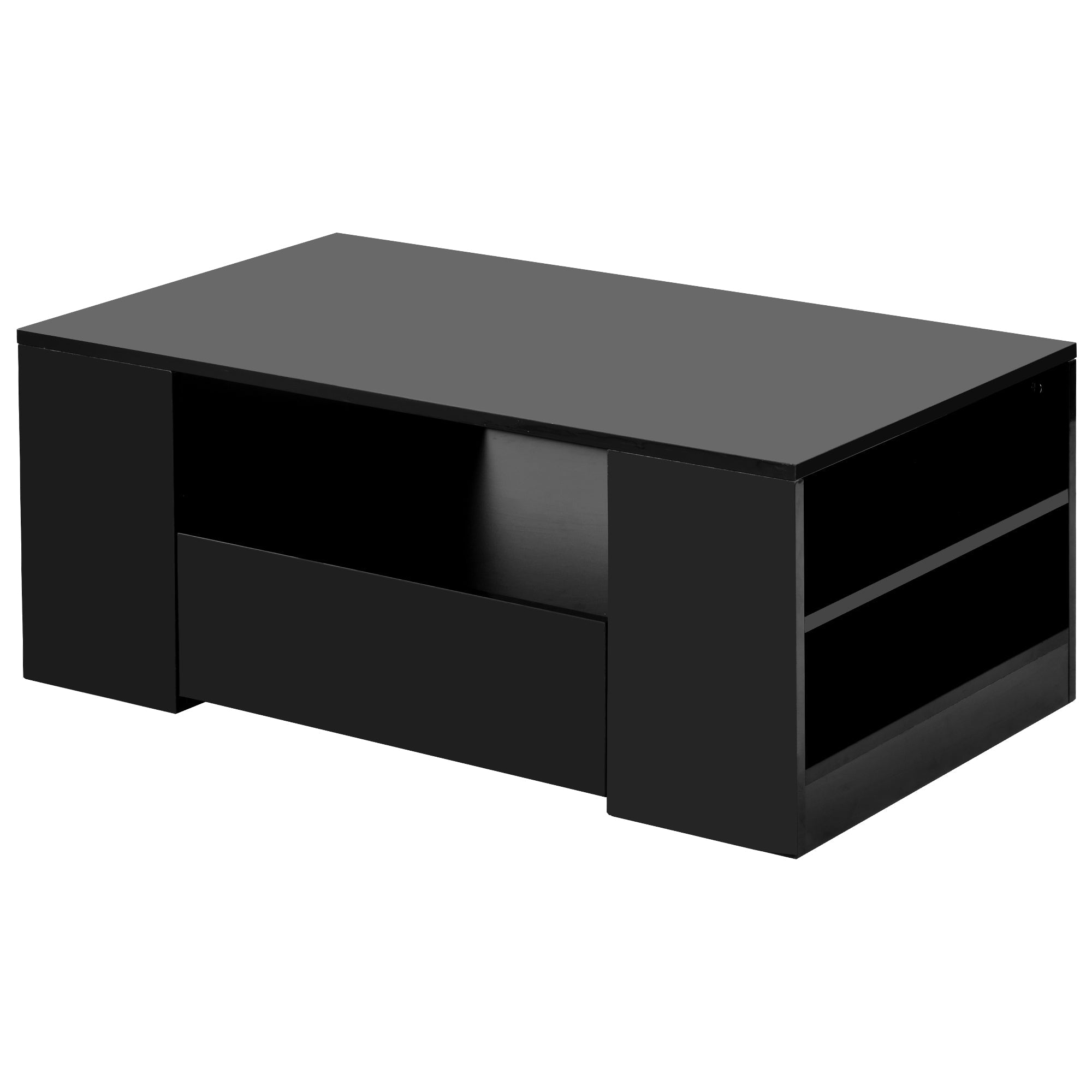 Logidon Moderne Salontafel Lades Zwart 95 x 53 x 37 cm
