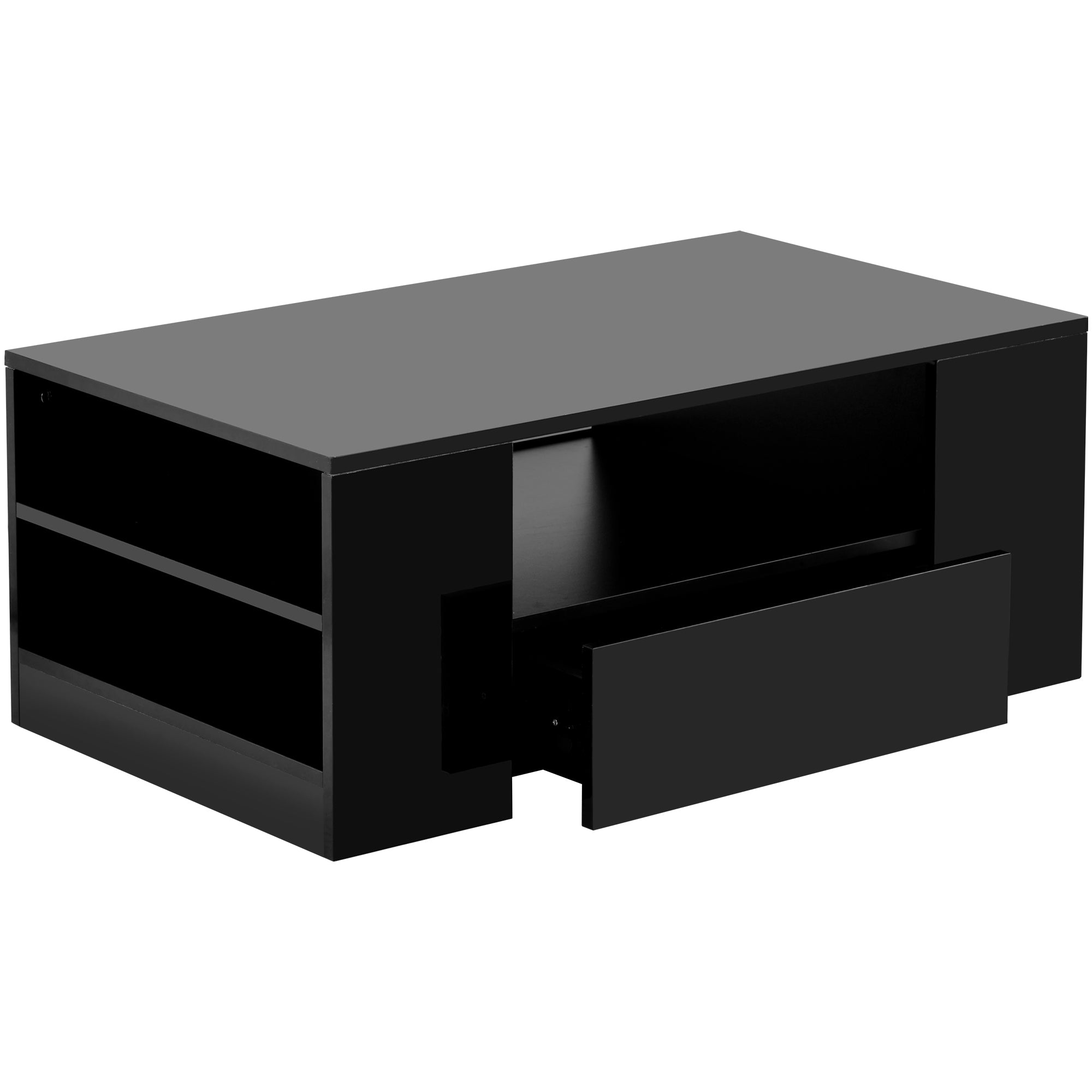Logidon Moderne Salontafel Lades Zwart 95 x 53 x 37 cm
