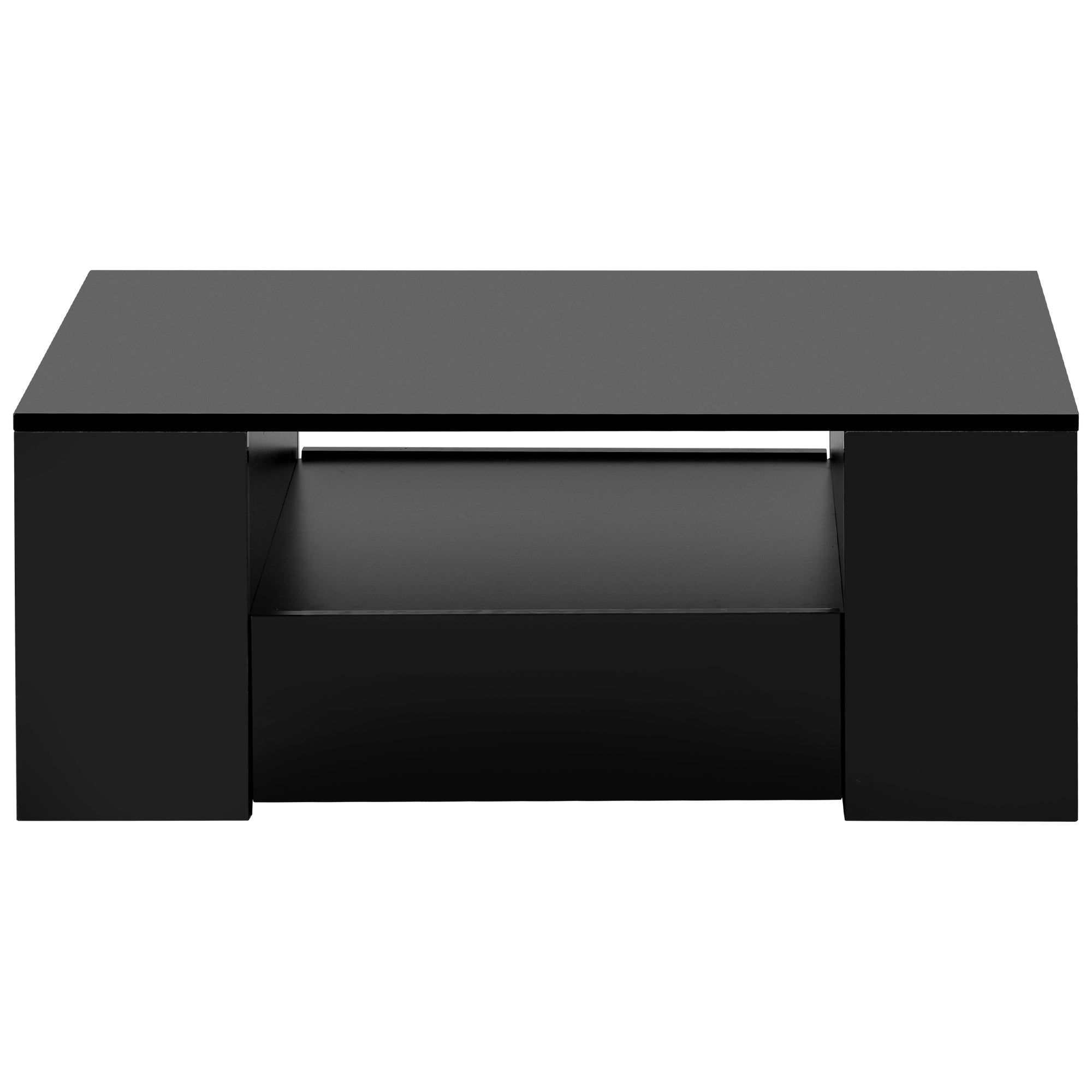 Logidon Moderne Salontafel Lades Zwart 95 x 53 x 37 cm