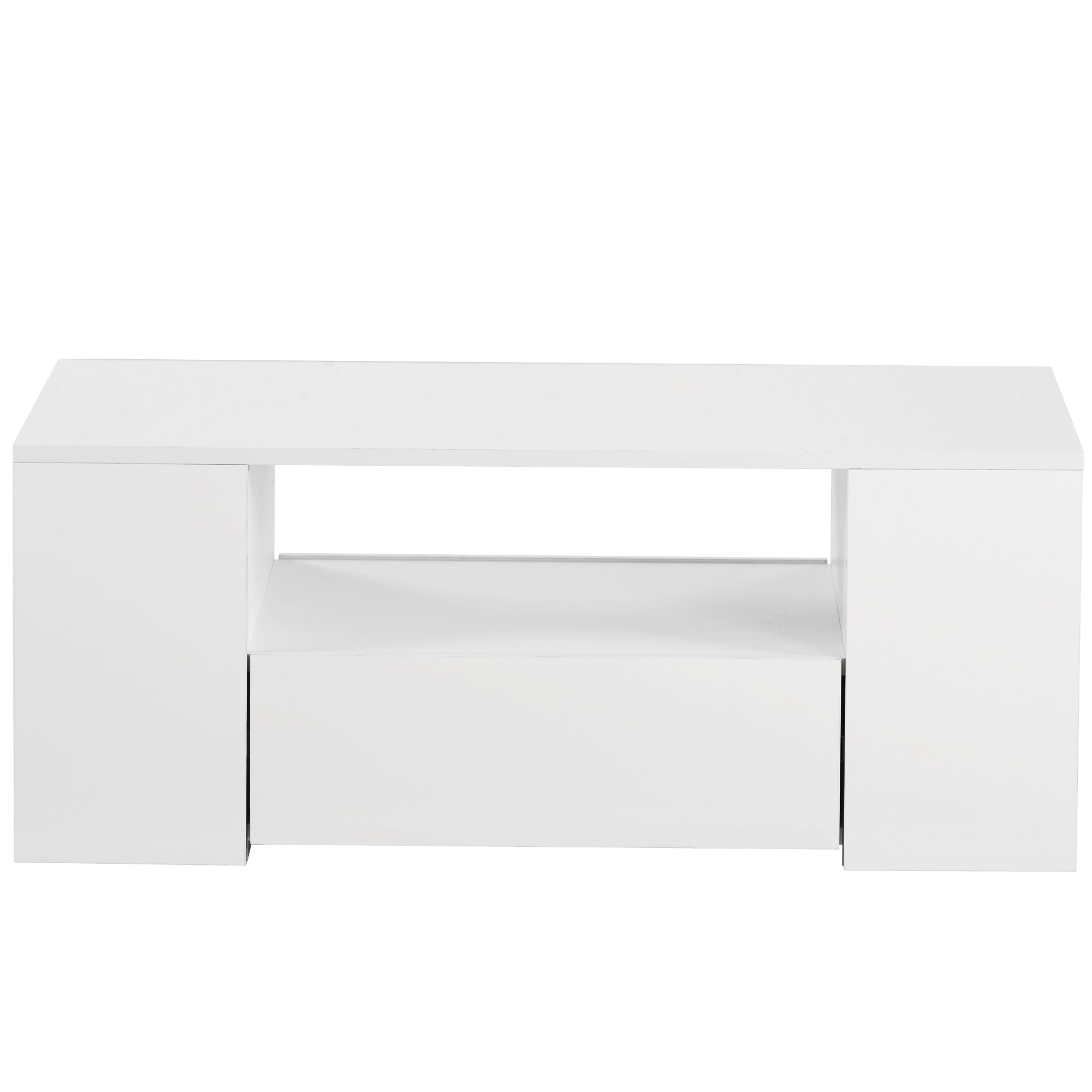 Logidon Moderne hoogglans salontafel wit 95x53x37 cm 2 lades