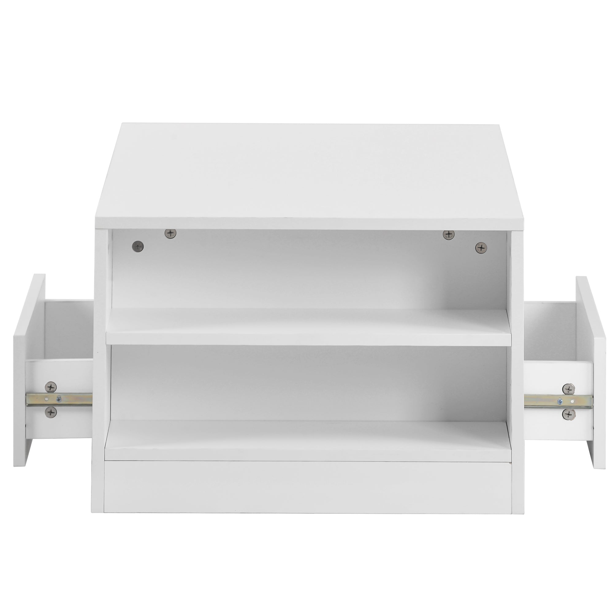 Logidon Moderne hoogglans salontafel wit 95x53x37 cm 2 lades