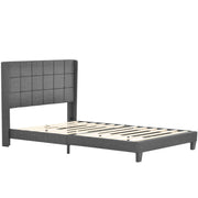 Logidon gestoffeerd bed 140x200 grijs linnen met verstelbaar hoofdeinde