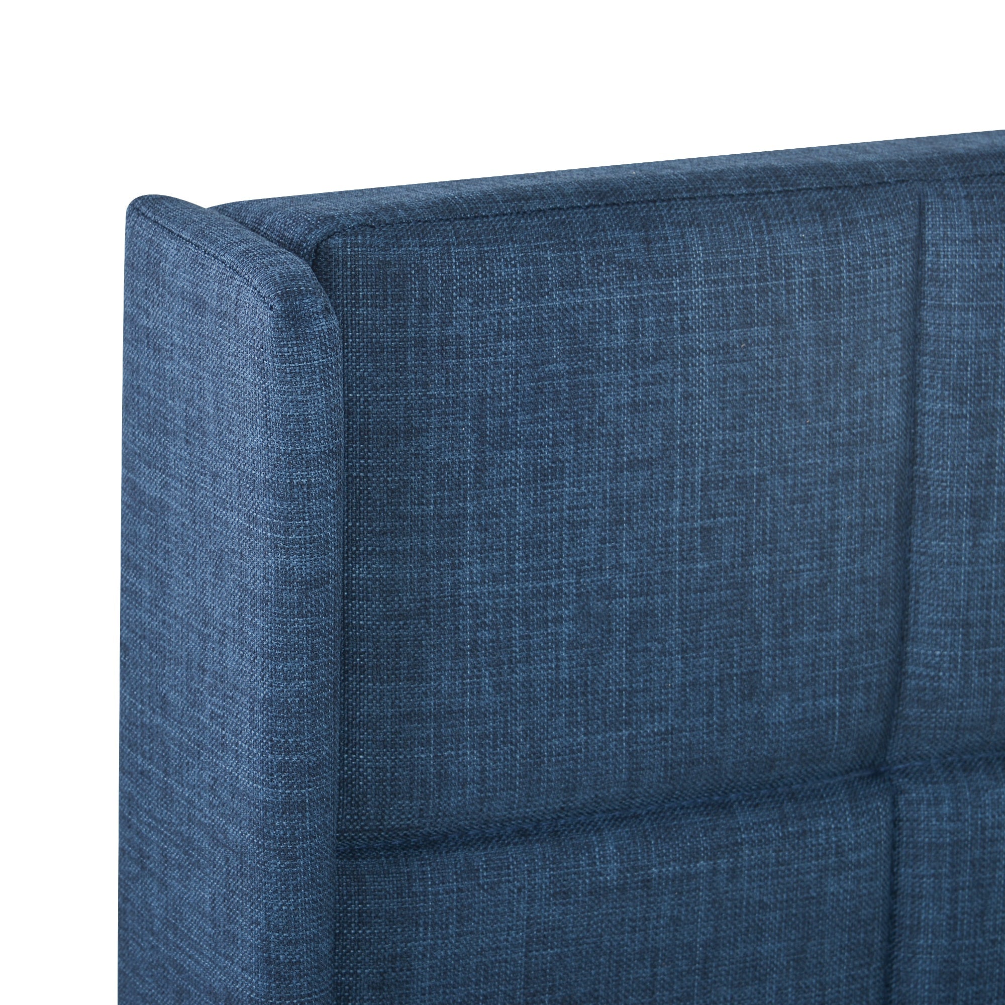 Logidon Upholstered Bed 140x200 Blue Linen With Cape Headboard