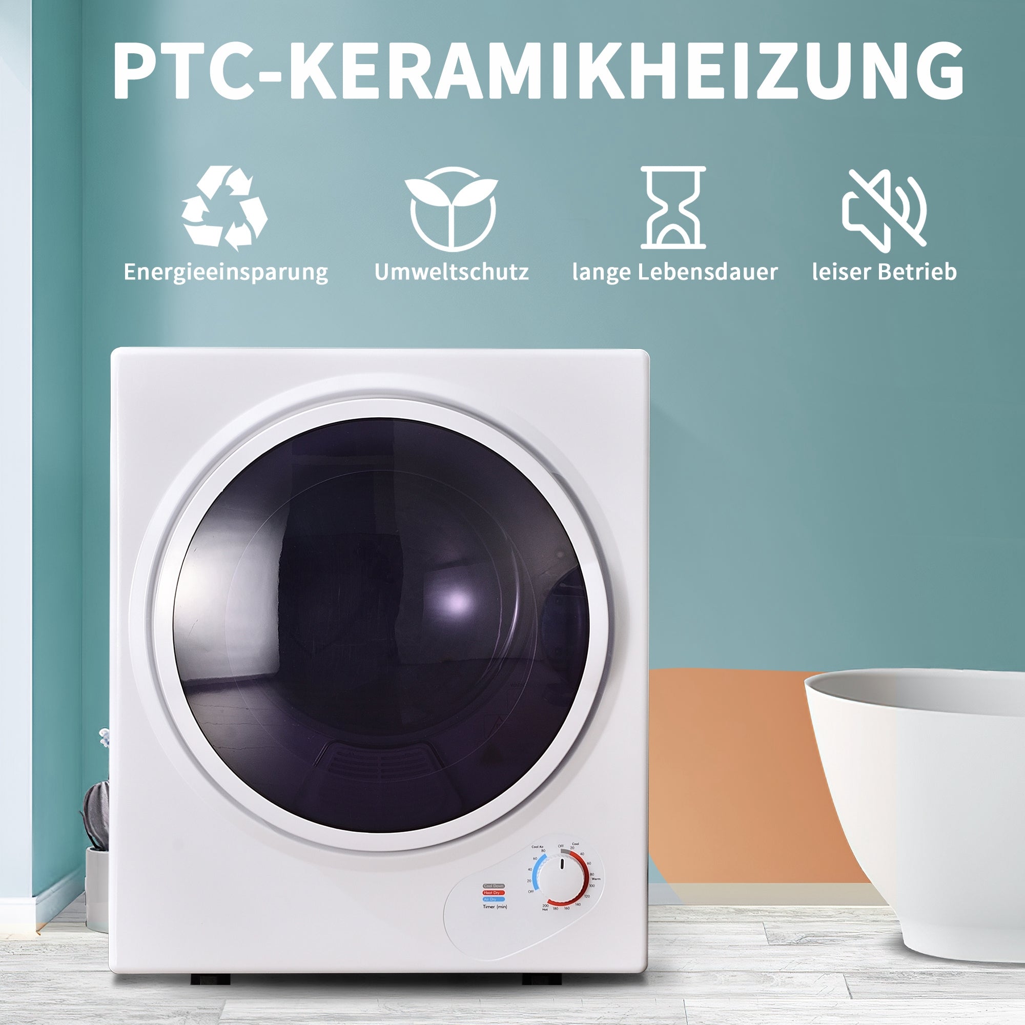 Logidon afzuigdroger 2,5 kg wandmonteerbare PTC keramische verwarming