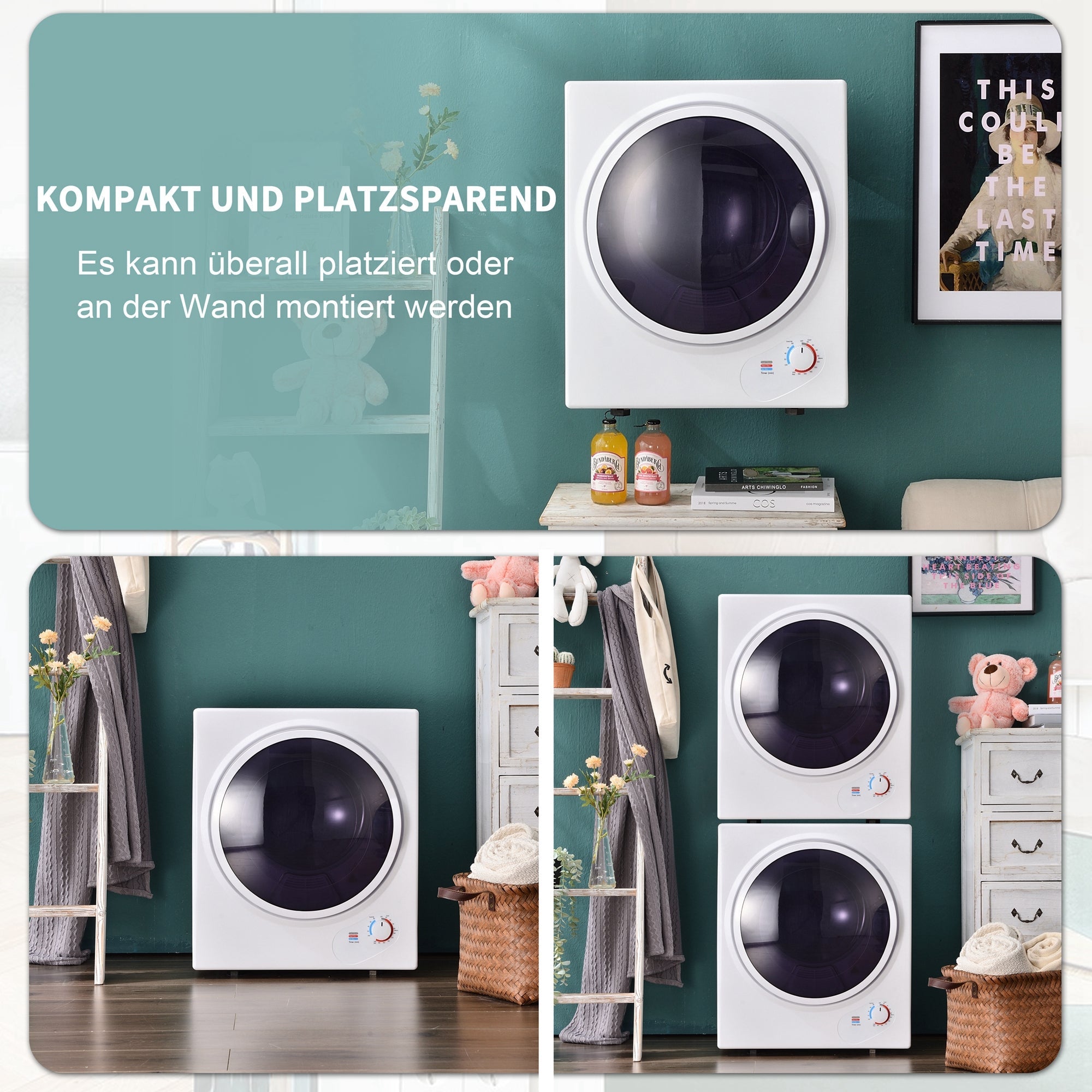 Logidon afzuigdroger 2,5 kg wandmonteerbare PTC keramische verwarming