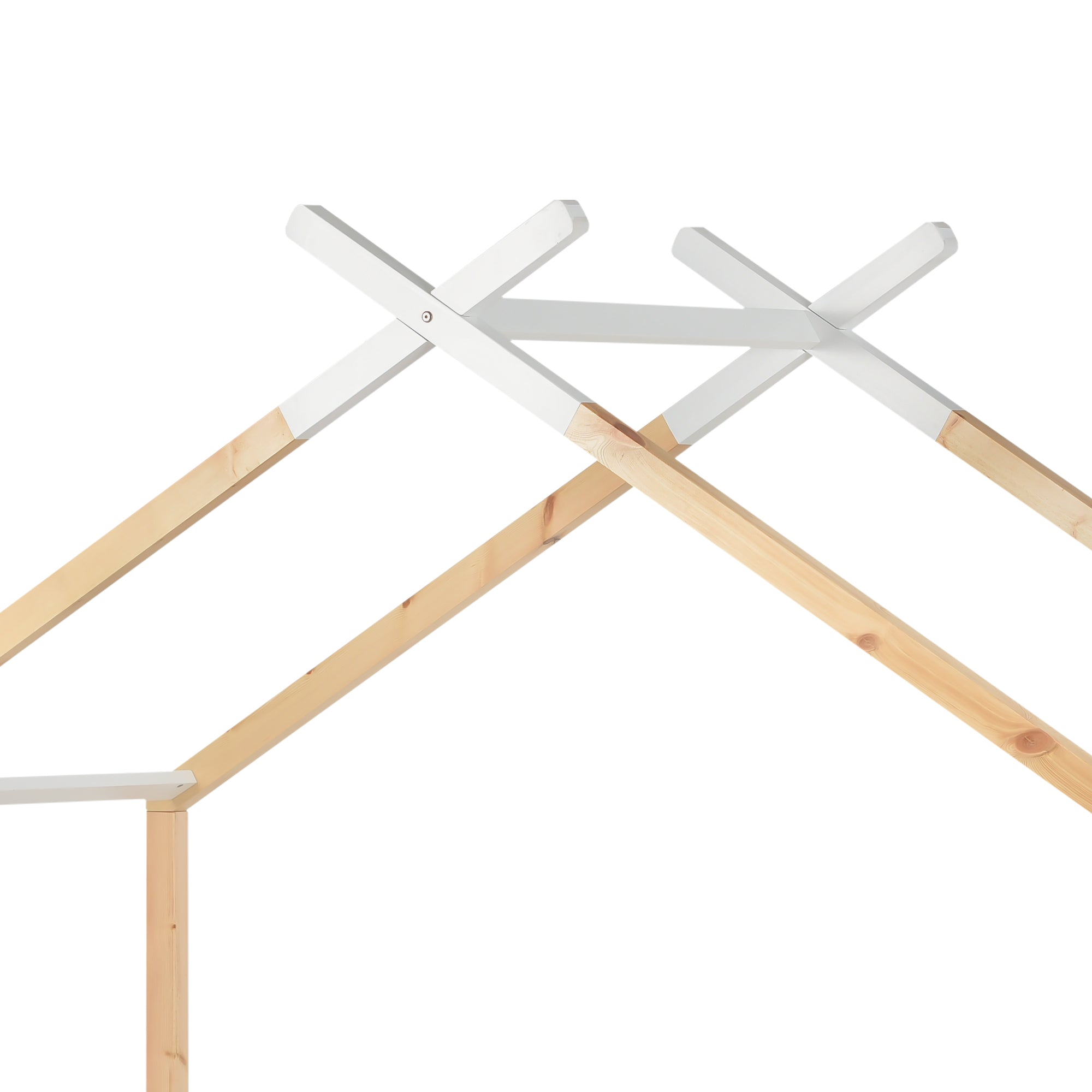 Logidon Kinderhuisbed 90x200 met lades Wit natuurlijk hout