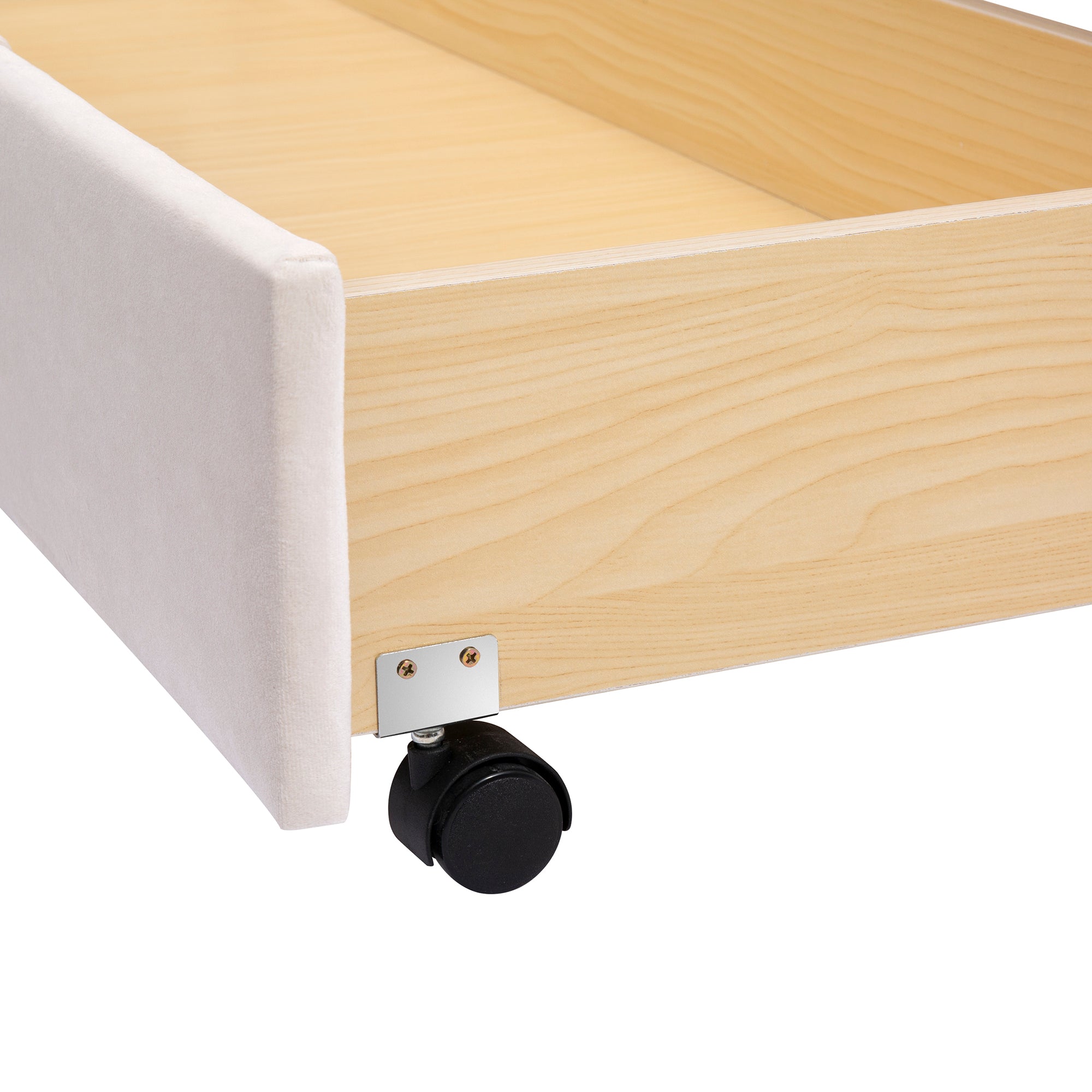 Logidon gestoffeerd bed 140x200 beige fluwelen stof met lattenbodem lade