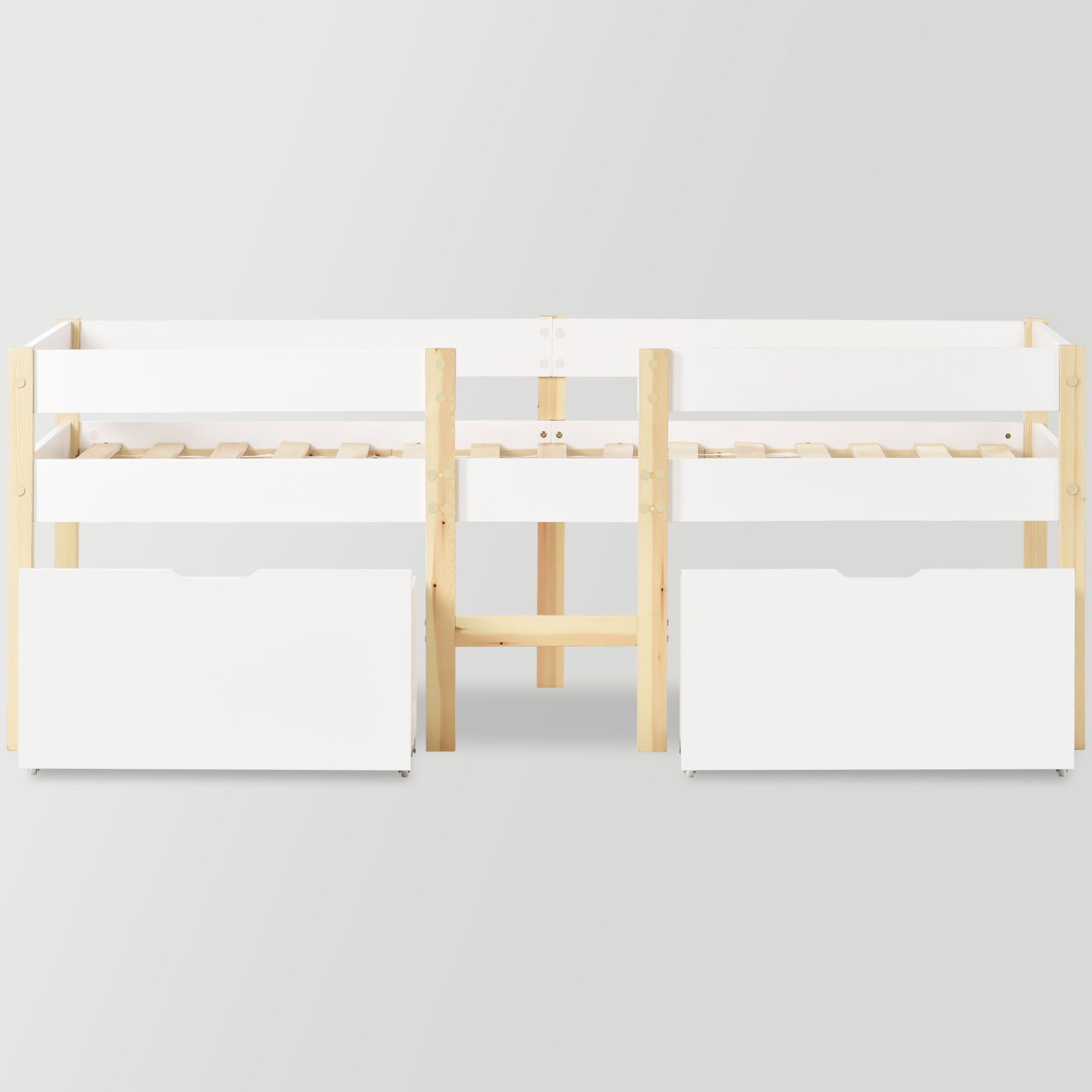 Logidon kinderbed 90x200 met lade en valbeveiliging wit eiken