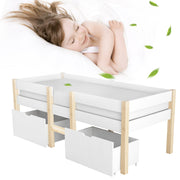 Logidon kinderbed 90x200 met lade en valbeveiliging wit eiken