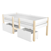 Logidon kinderbed 90x190 met lades en valbeveiliging wit eiken