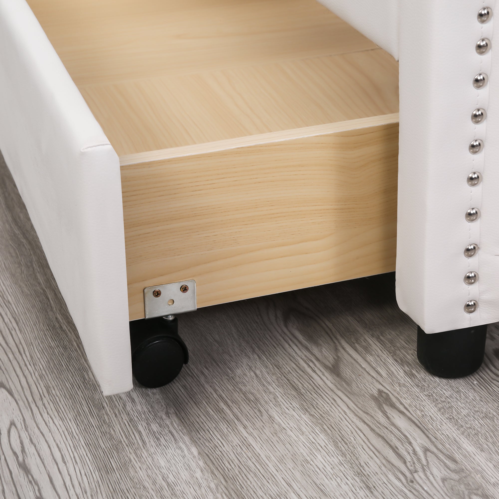 Logidon gestoffeerd bed 160x200 cm wit met lattenbodem en 2 lades
