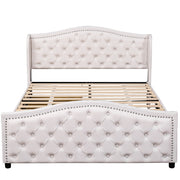 Logidon gestoffeerd bed 160x200 cm wit met lattenbodem en 2 lades