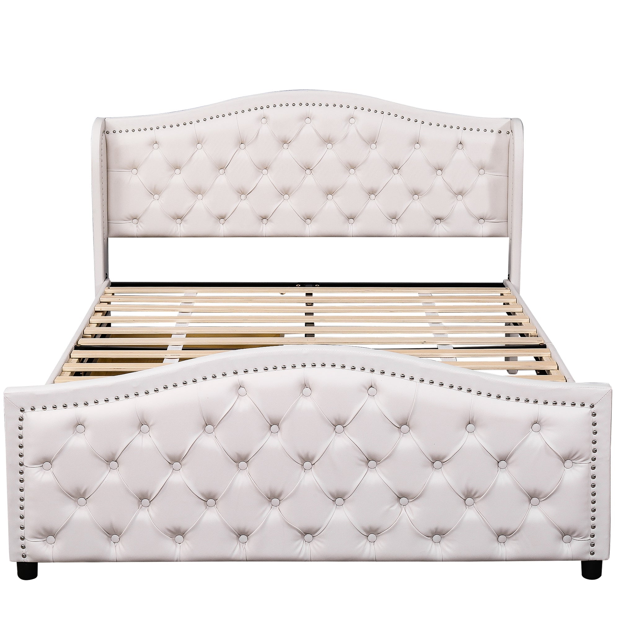 Logidon gestoffeerd bed 160x200 cm wit met lattenbodem en 2 lades