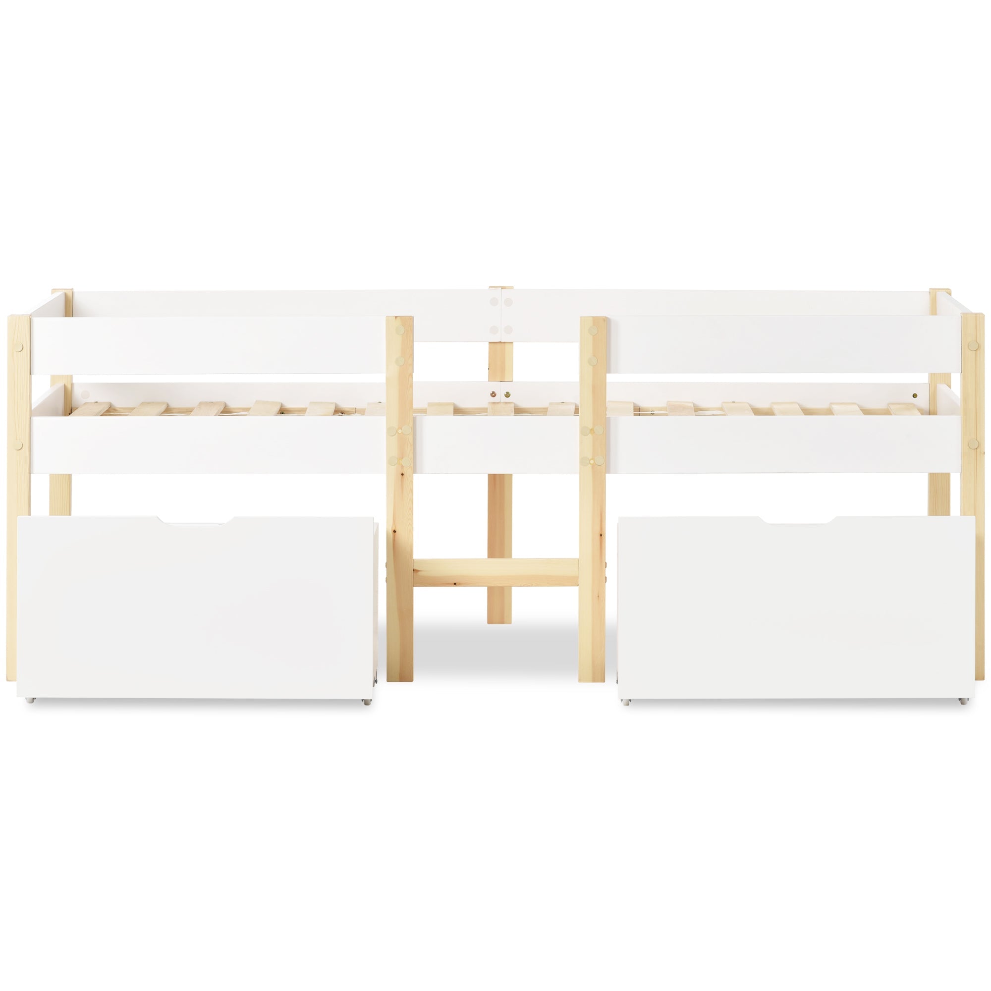Logidon kinderbed 90x190 met lades en valbeveiliging wit eiken