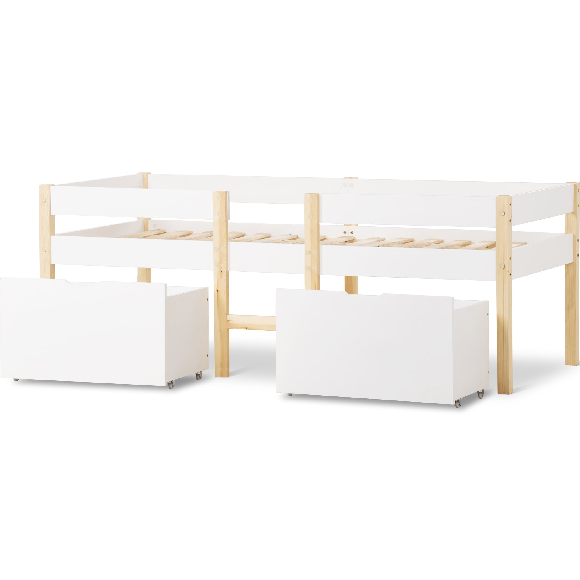 Logidon kinderbed 90x190 met lades en valbeveiliging wit eiken