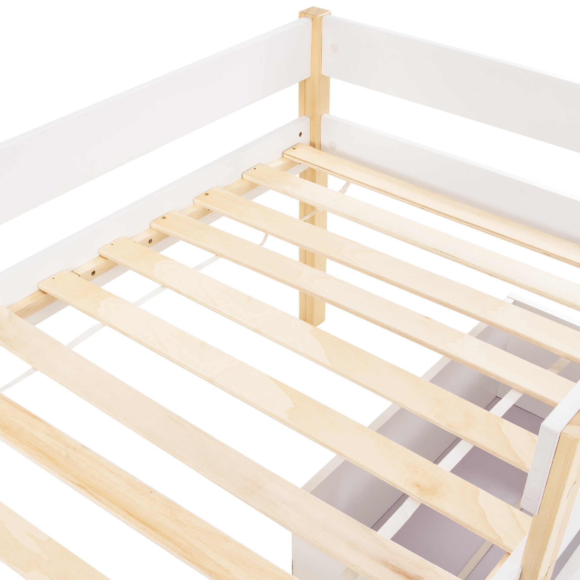 Logidon kinderbed 90x190 met lades en valbeveiliging wit eiken