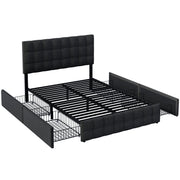 Logidon gestoffeerd bed 140x200 zwart opbergruimte hoofdbordverstelling