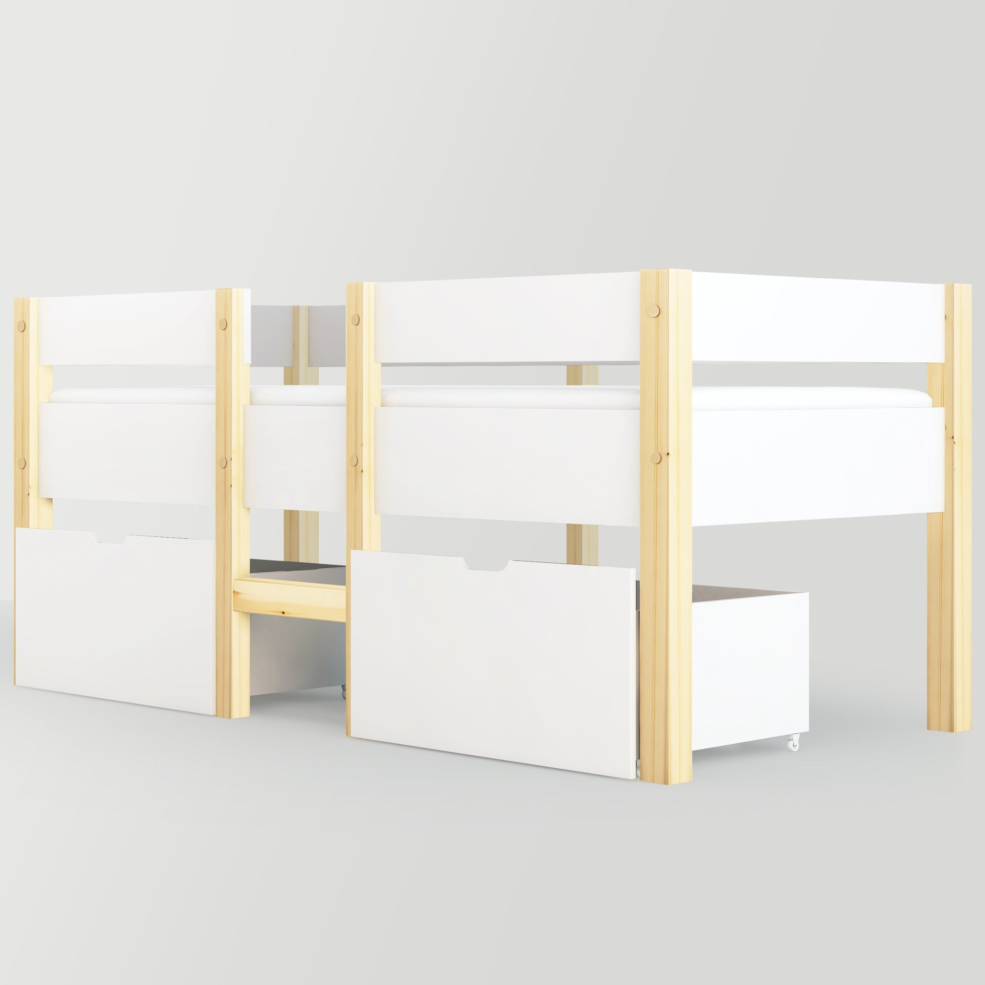 Logidon kinderbed 90x200 met lade en valbeveiliging wit eiken