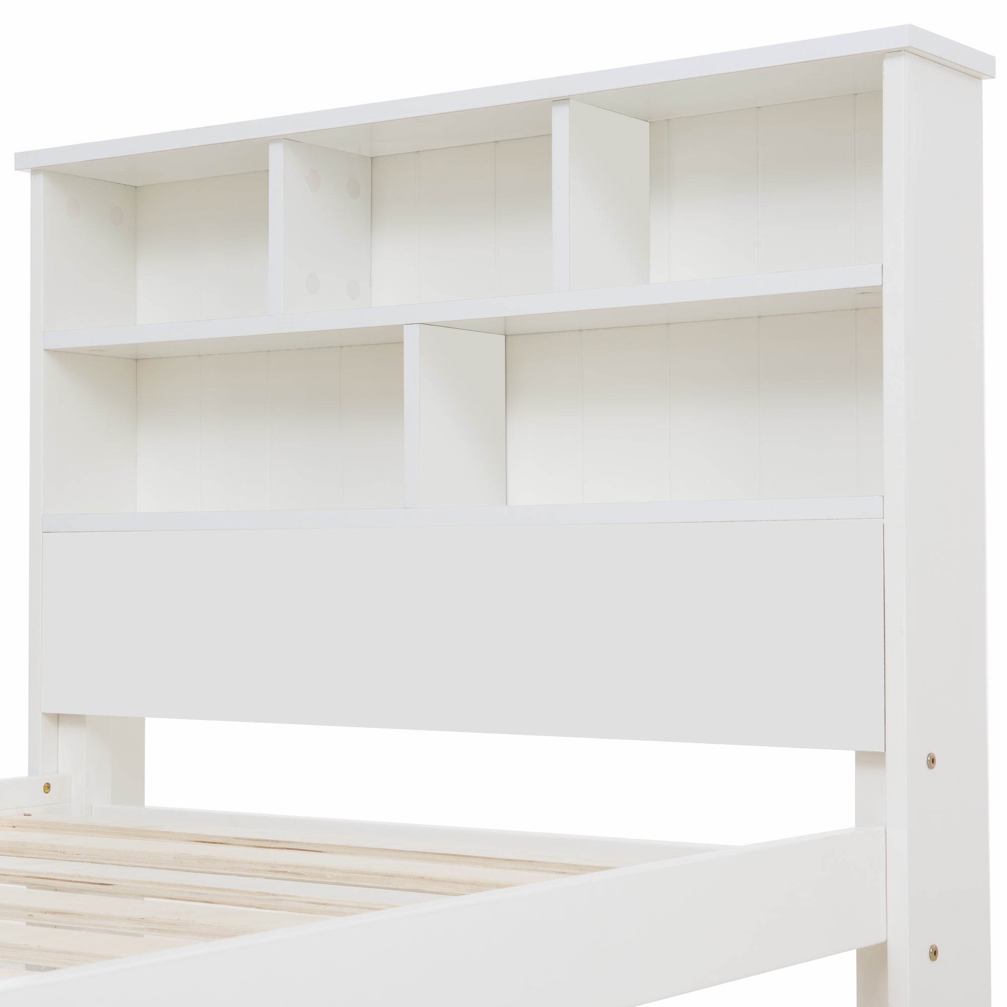 Logidon massief houten bed 90x200 wit met lades en plank
