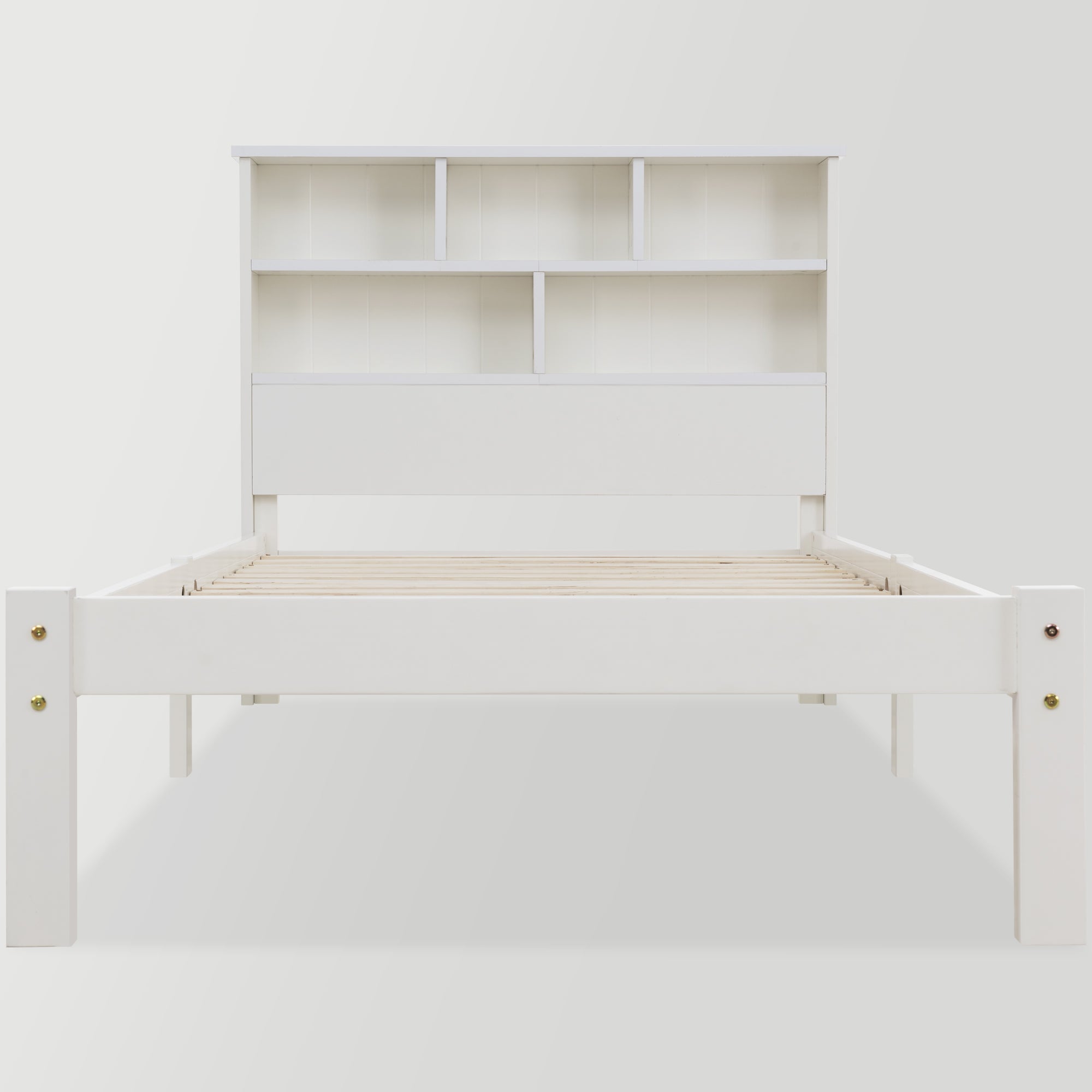 Logidon massief houten bed 90x200 wit met lades en plank