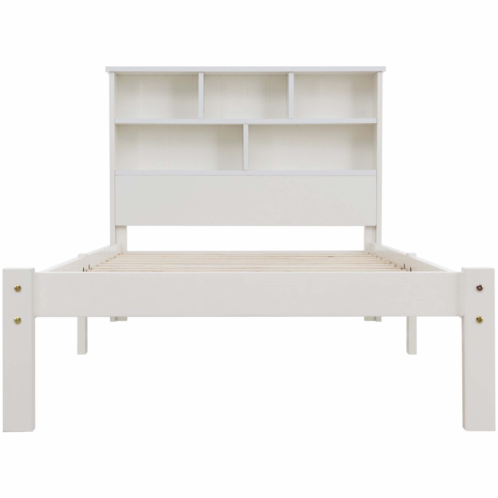 Logidon massief houten bed 90x200 wit met lades en plank