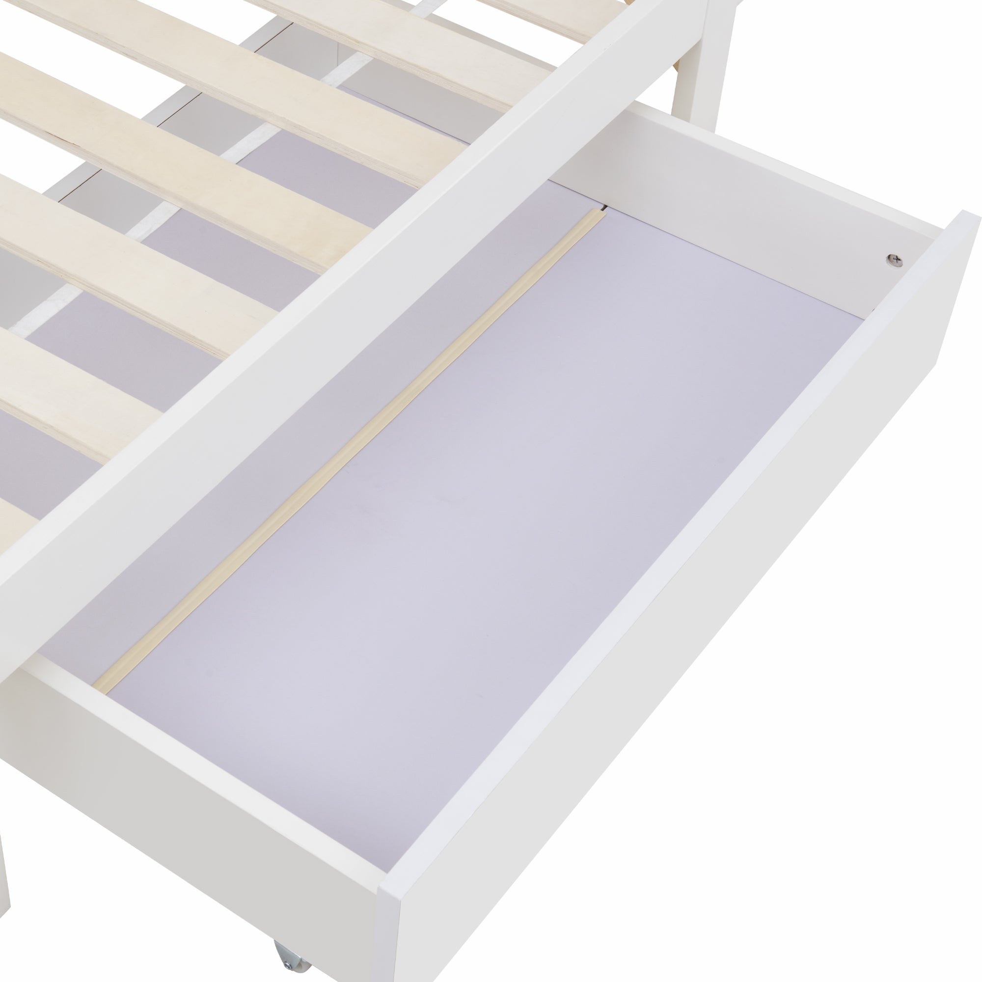 Logidon massief houten bed 90x200 wit met lades en plank