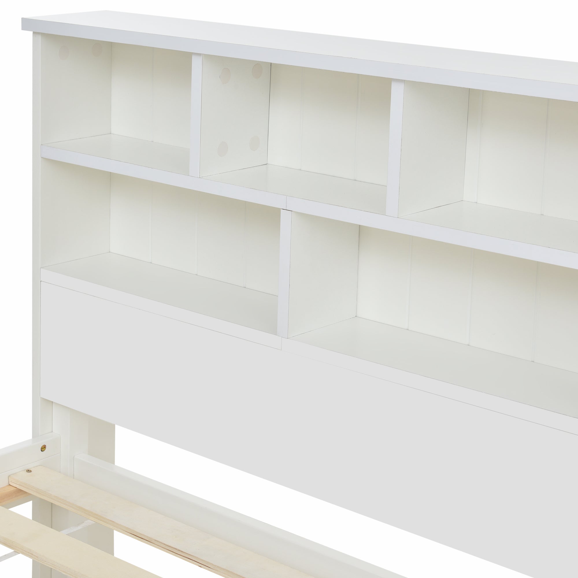Logidon massief houten bed 90x200 wit met lades en plank