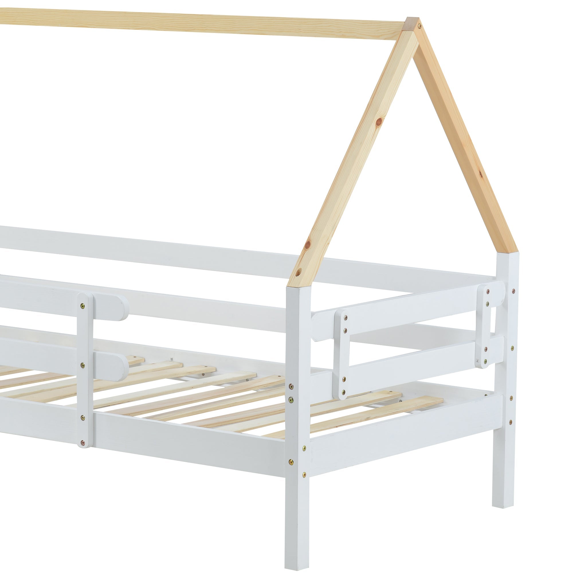 Logidon boomhutbed 90x200 cm wit houten frame met uitschuifbaar bed