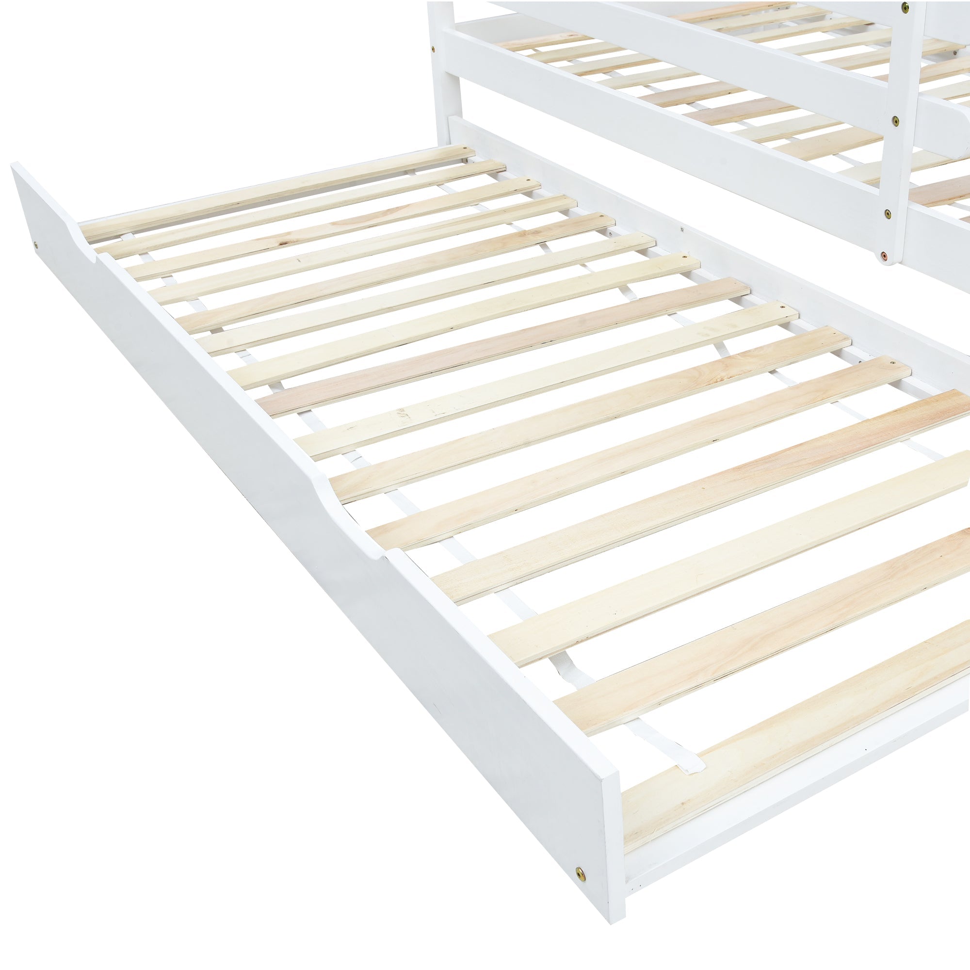 Logidon boomhutbed 90x200 cm wit houten frame met uitschuifbaar bed