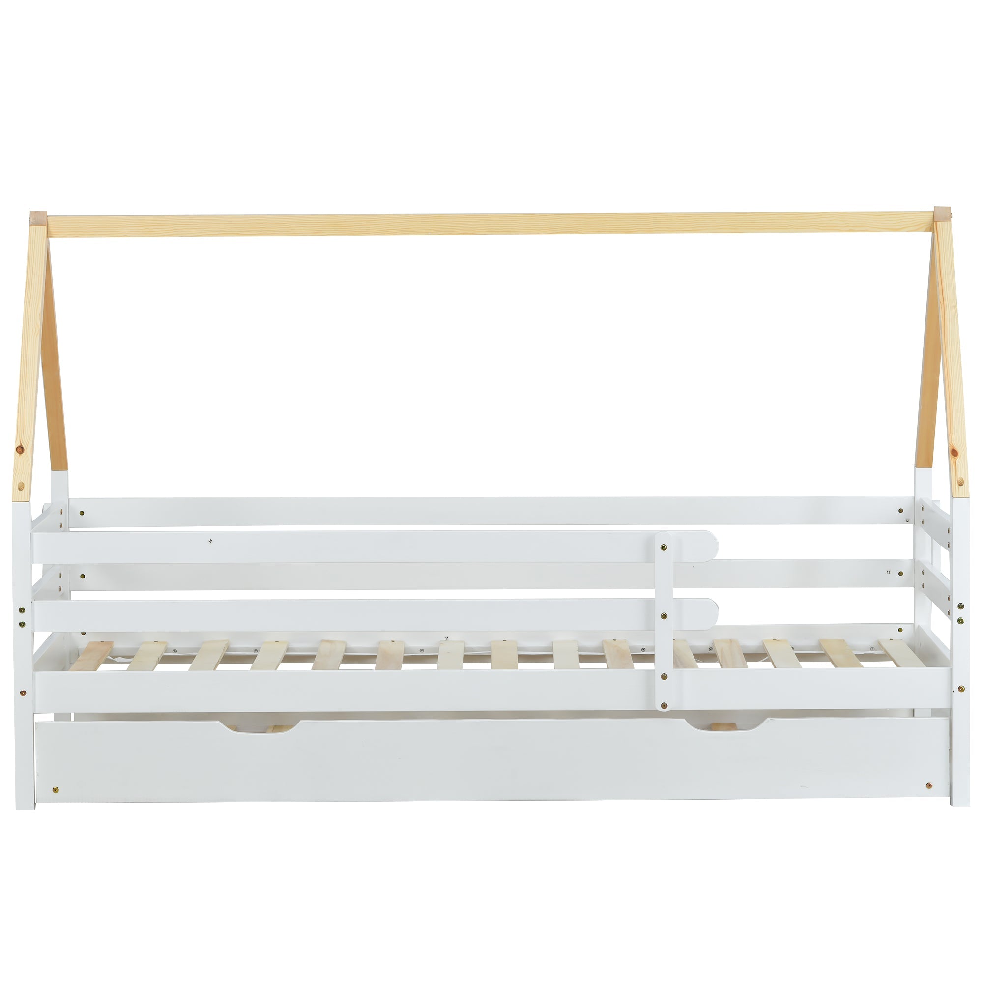 Logidon boomhutbed 90x200 cm wit houten frame met uitschuifbaar bed