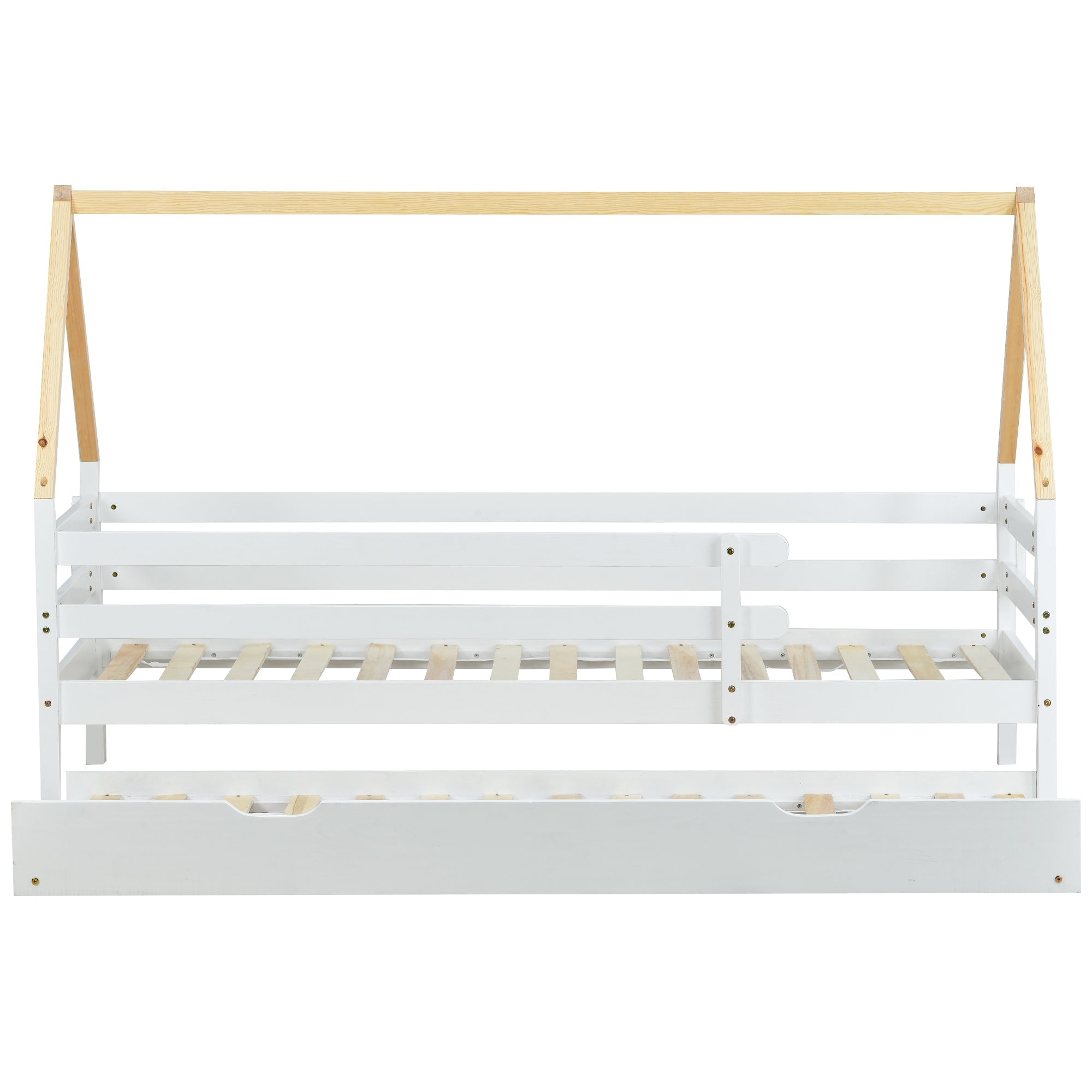 Logidon boomhutbed 90x200 cm wit houten frame met uitschuifbaar bed