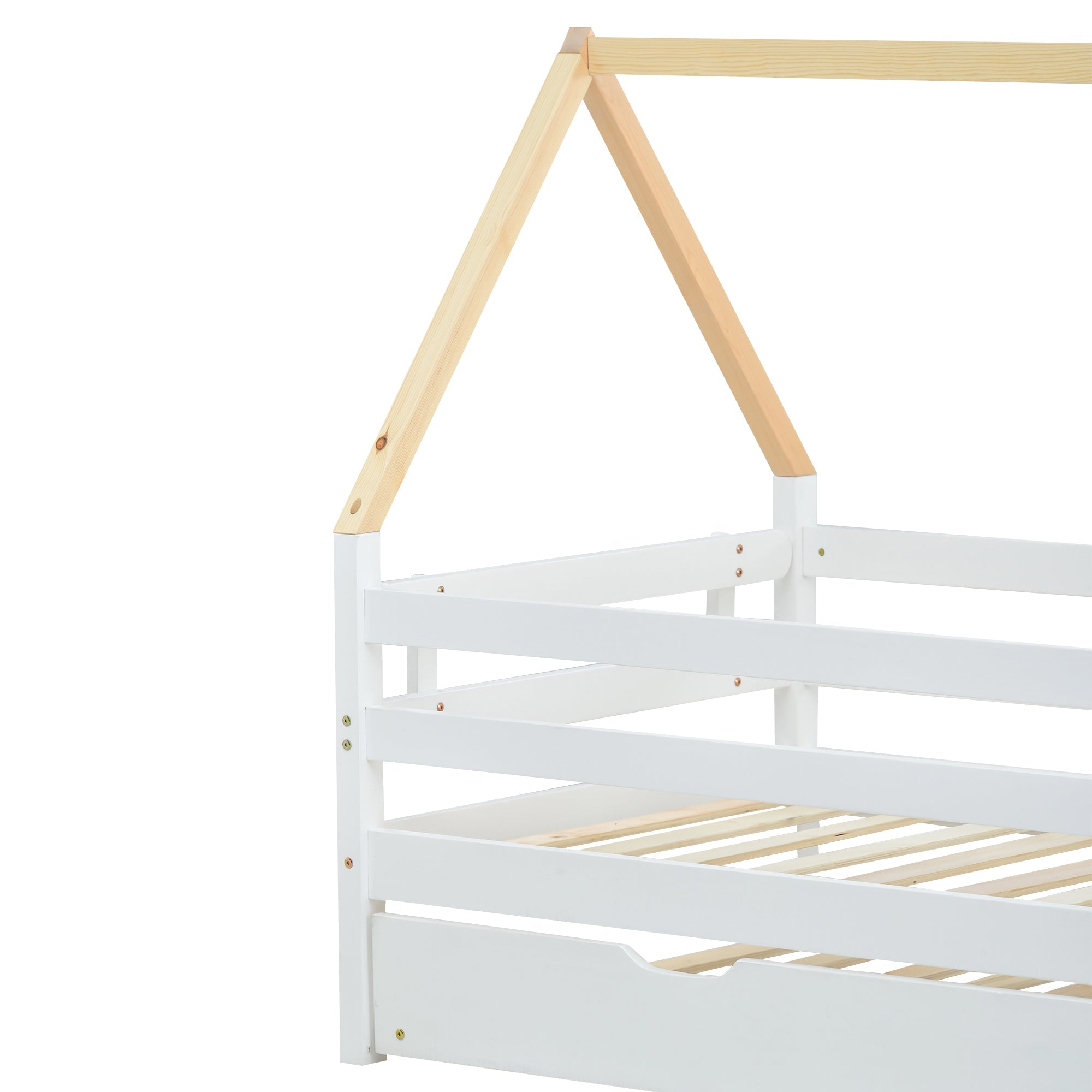 Logidon boomhutbed 90x200 cm wit houten frame met uitschuifbaar bed