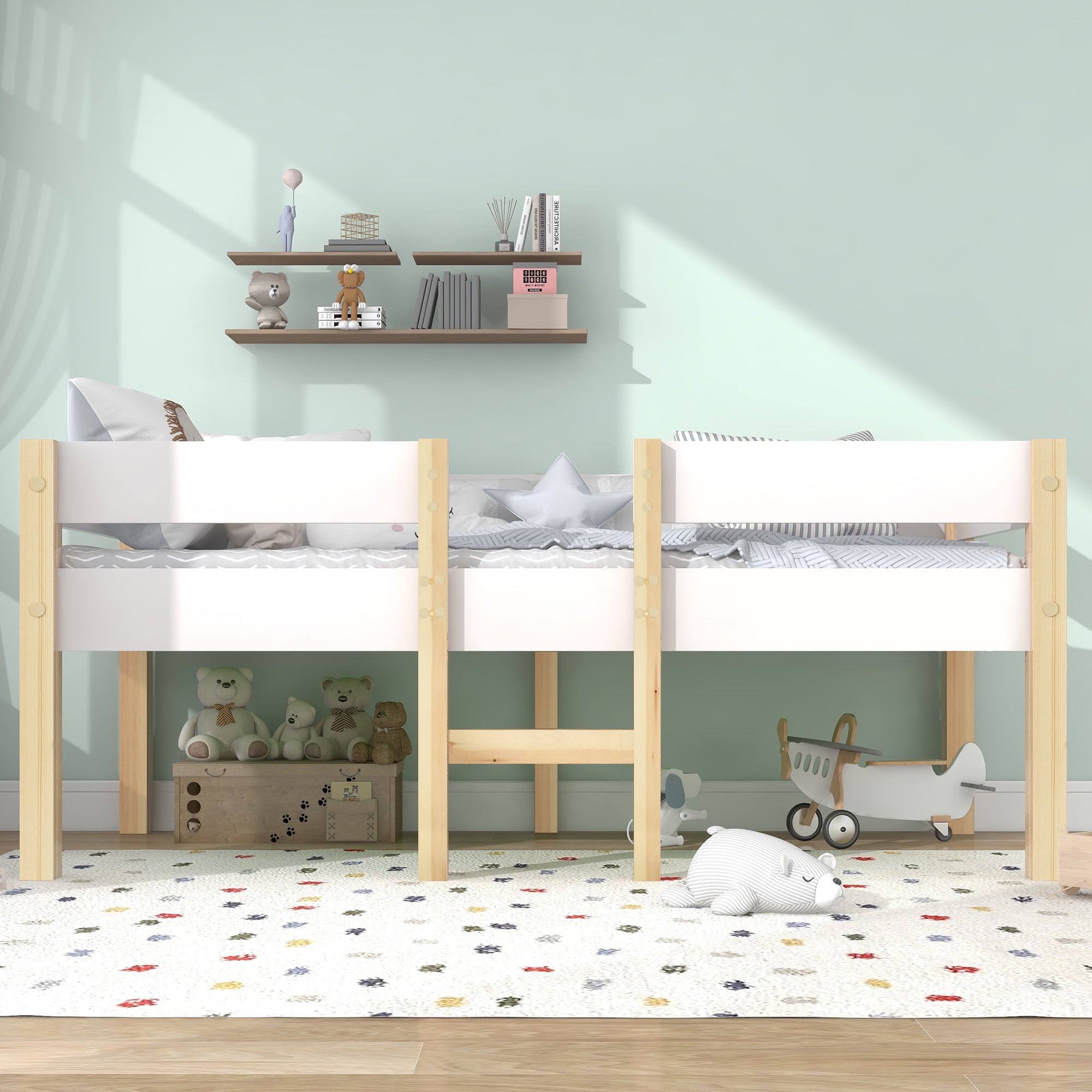 Logidon kinderbed met valbeveiliging 90x190 wit eiken