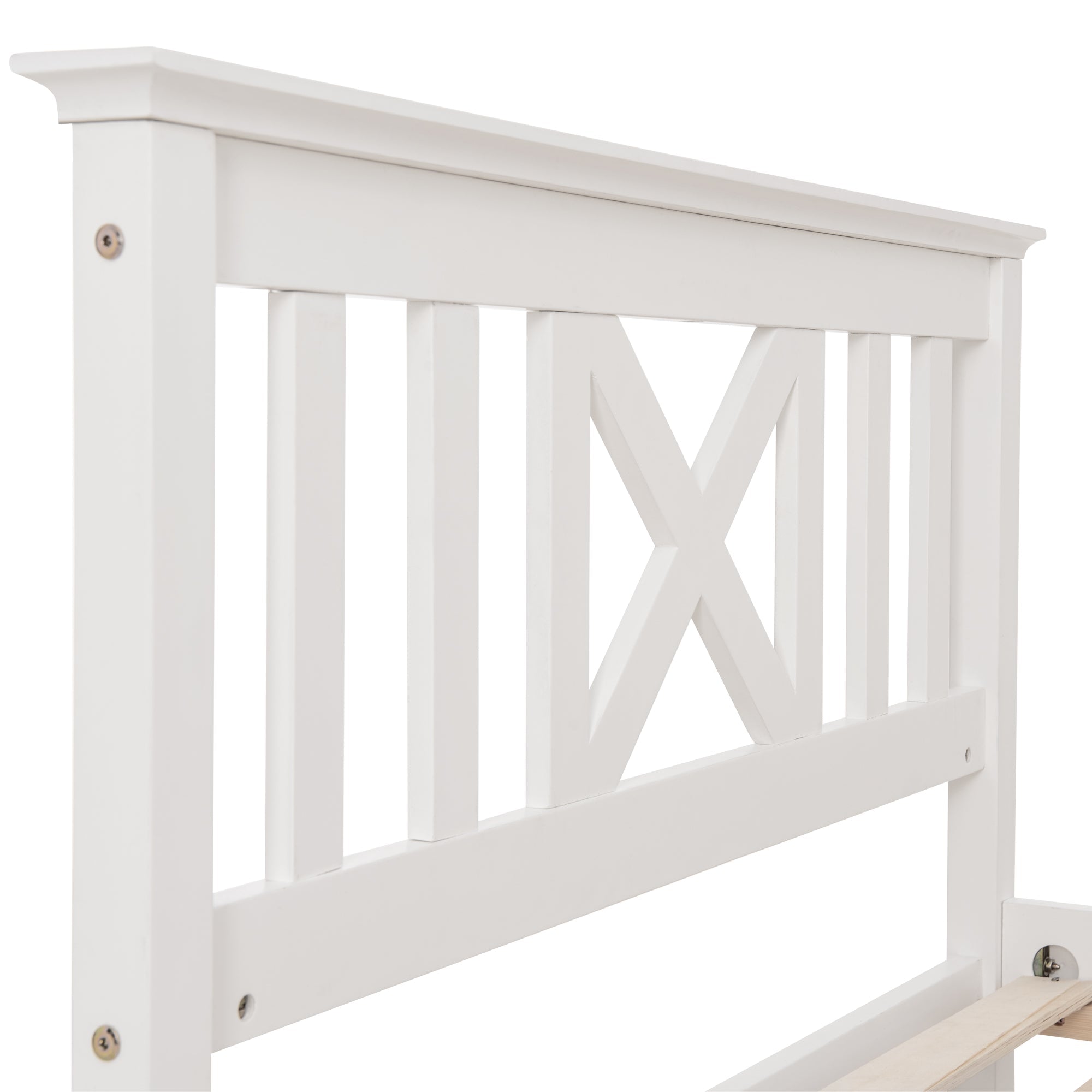 Logidon houten bed 90x200 wit eenpersoonsbed met lattenbodem x hoofdeinde