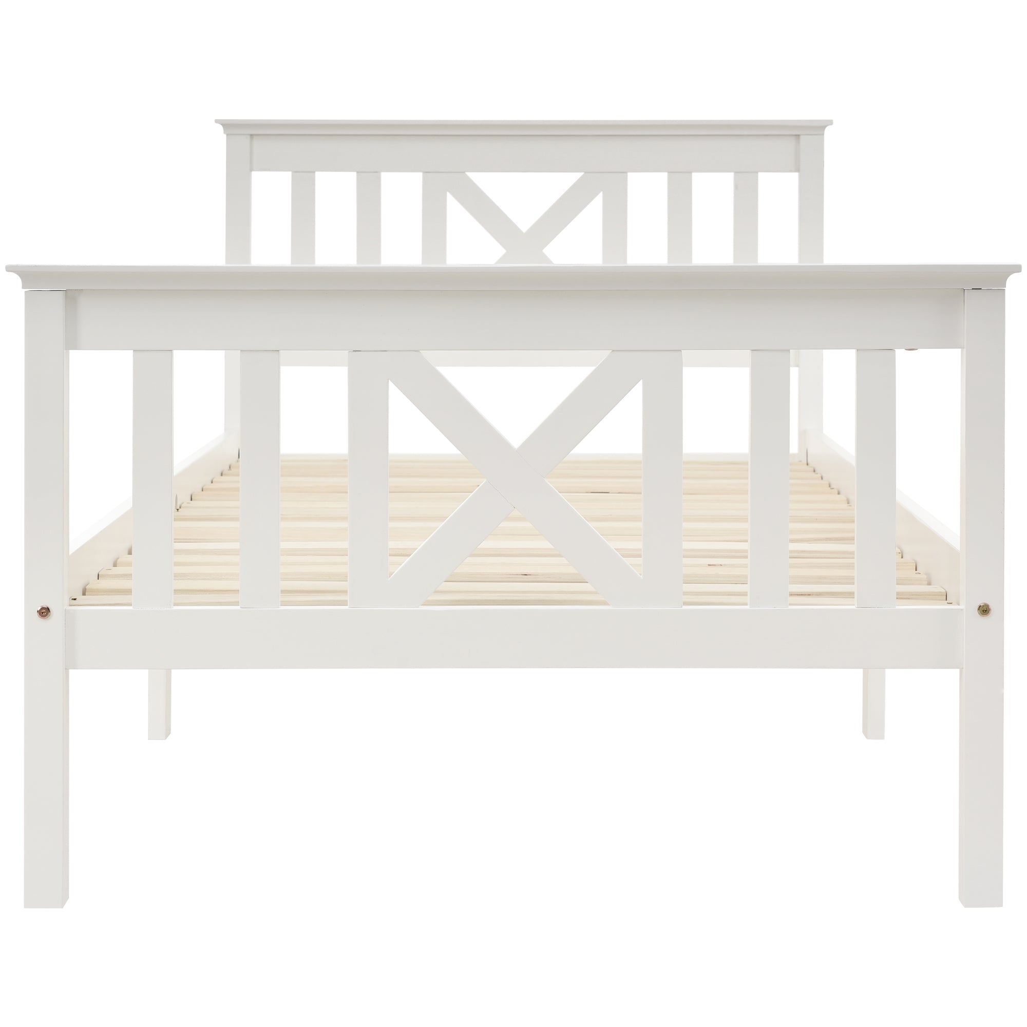 Logidon houten bed 90x200 wit eenpersoonsbed met lattenbodem x hoofdeinde