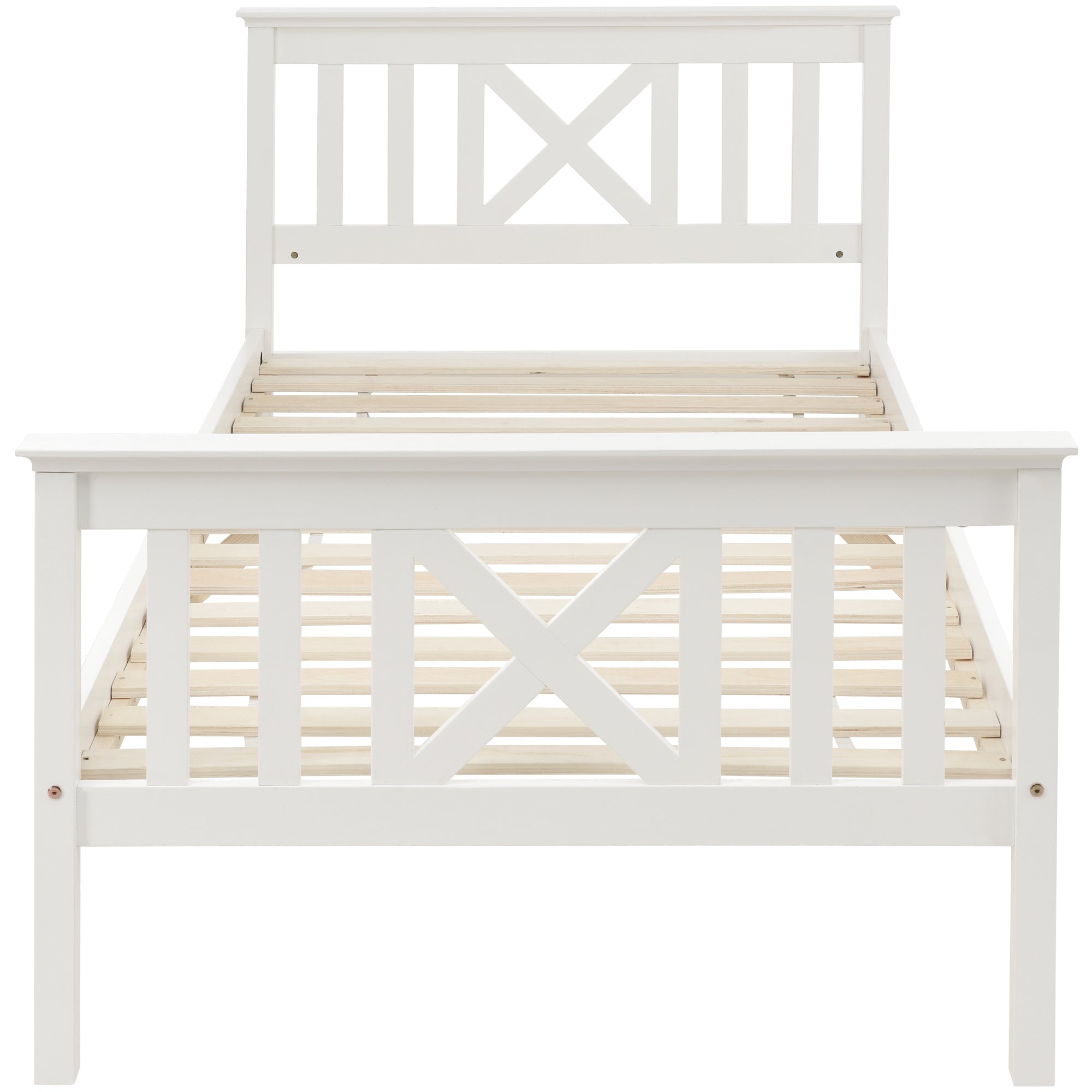 Logidon houten bed 90x200 wit eenpersoonsbed met lattenbodem x hoofdeinde