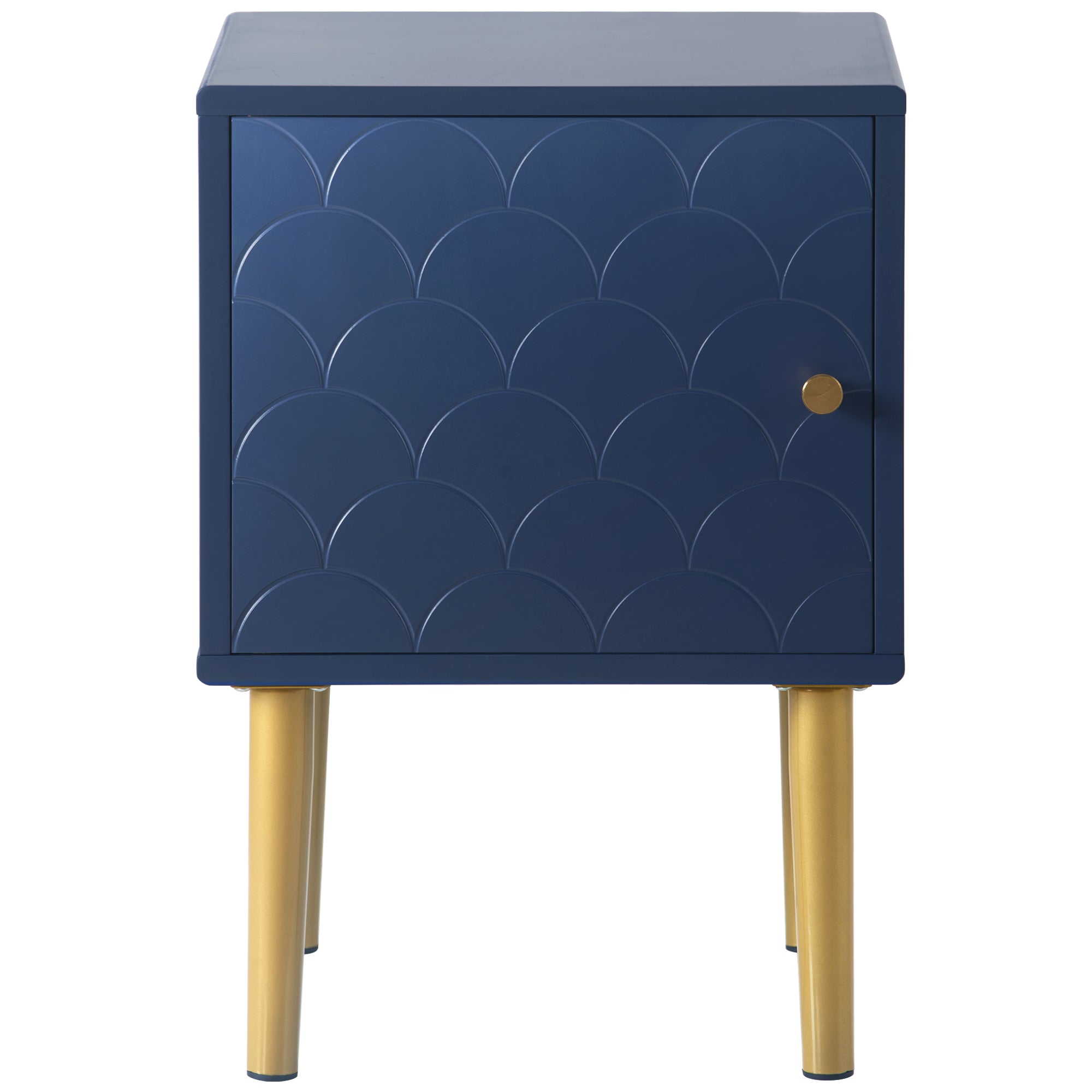 Logidon nachtkastje marineblauw H50 B35 D35 bijzettafel met gouden poten