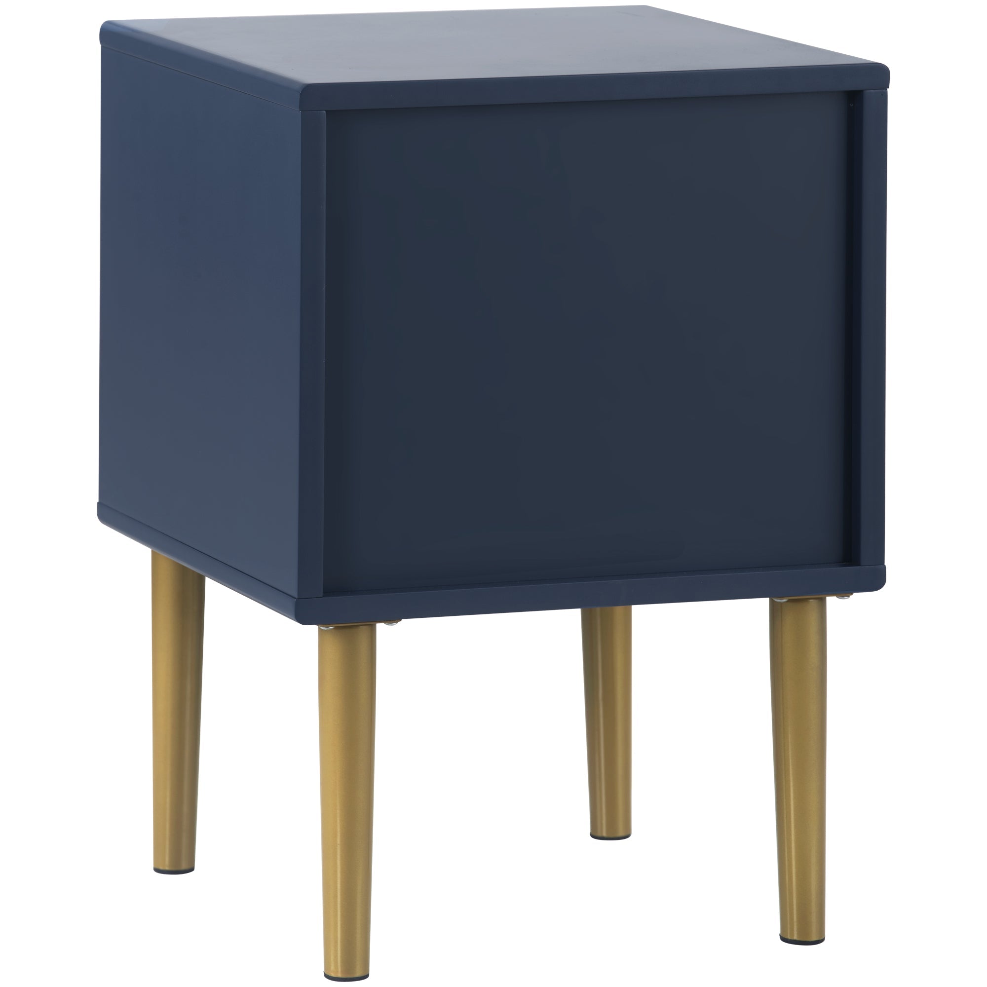 Logidon nachtkastje marineblauw H50 B35 D35 bijzettafel met gouden poten