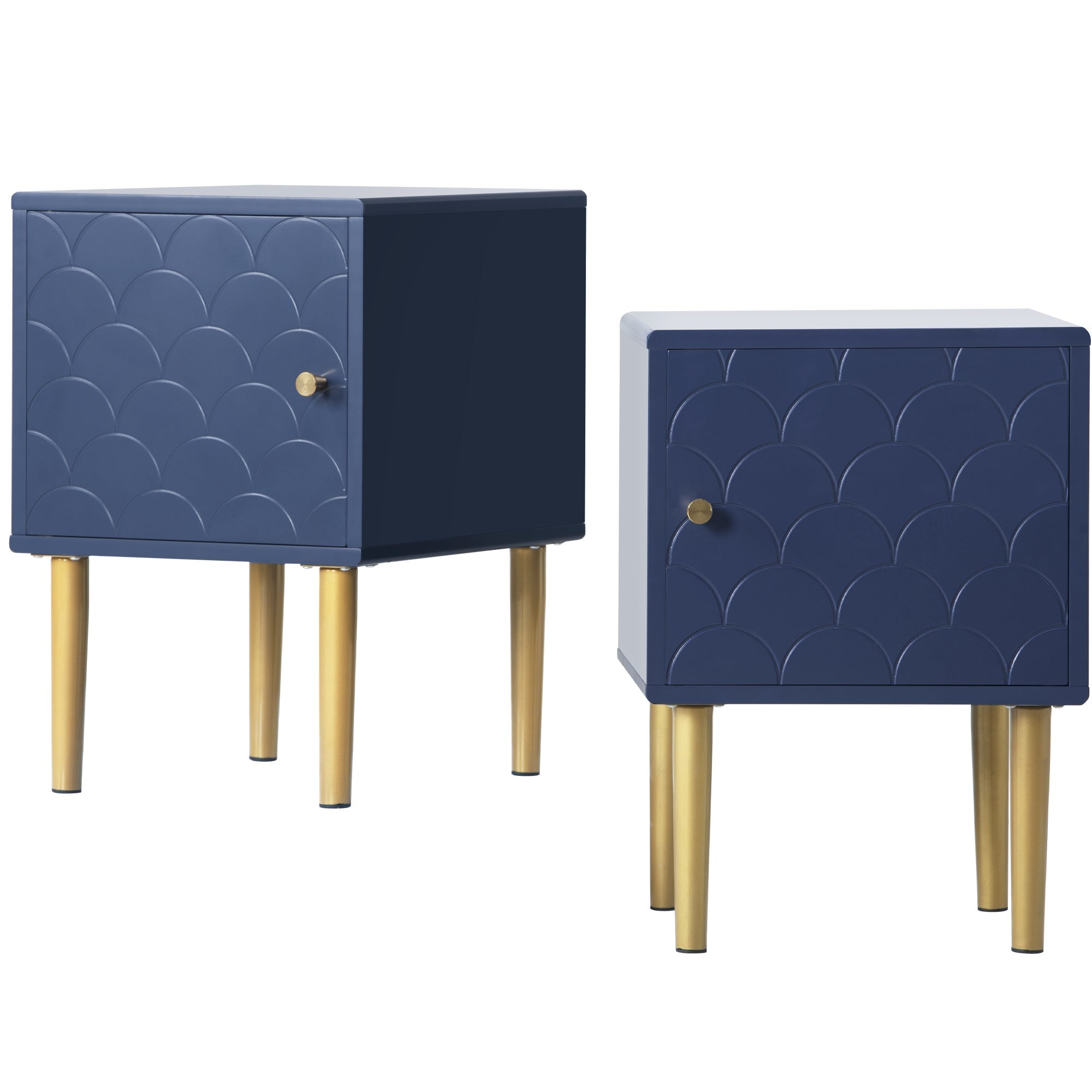 Logidon set van 2 nachtkastjes marineblauw H50 B35 D35 cm