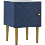 Logidon nachtkastje marineblauw H50 B35 D35 bijzettafel met gouden poten
