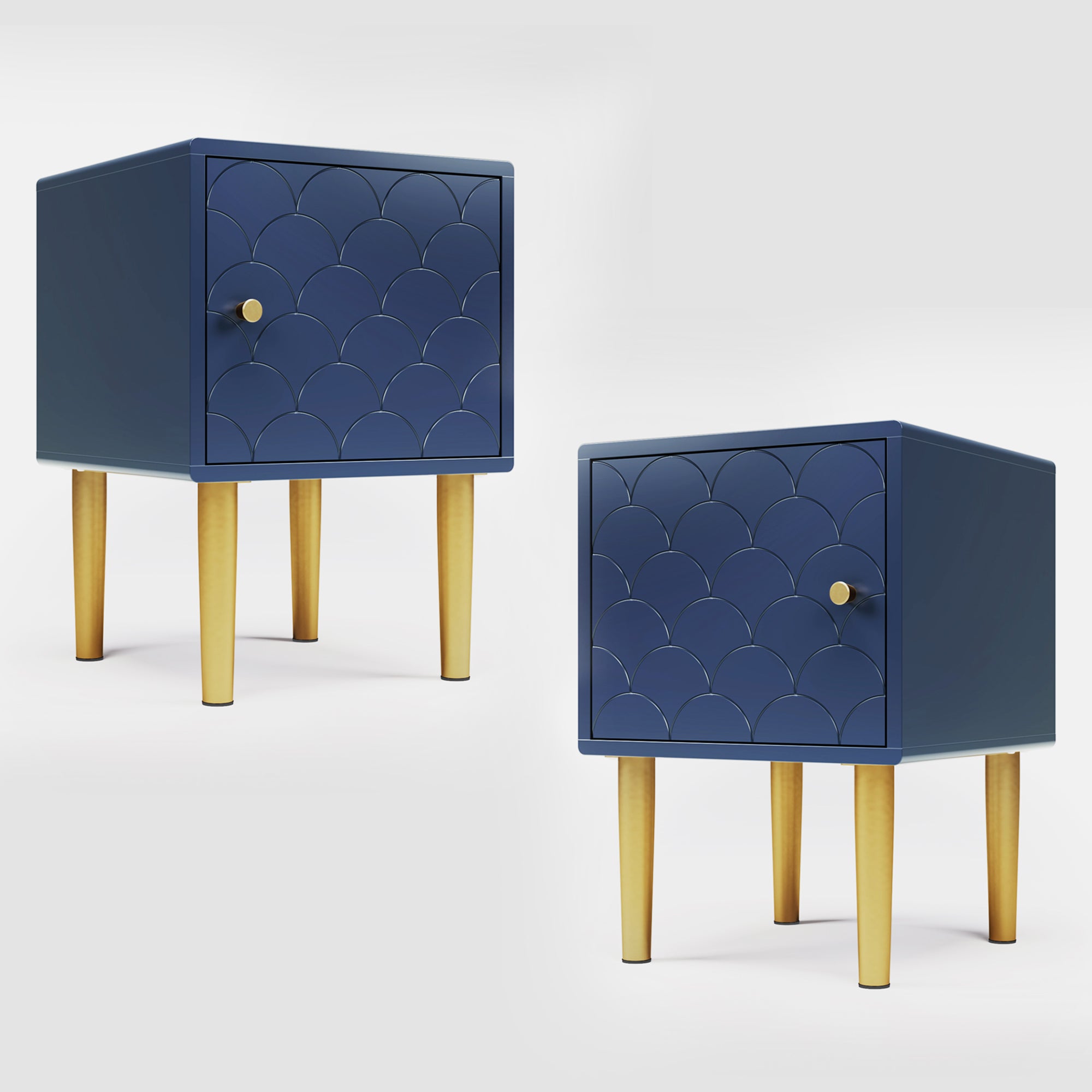 Logidon set van 2 nachtkastjes marineblauw H50 B35 D35 cm
