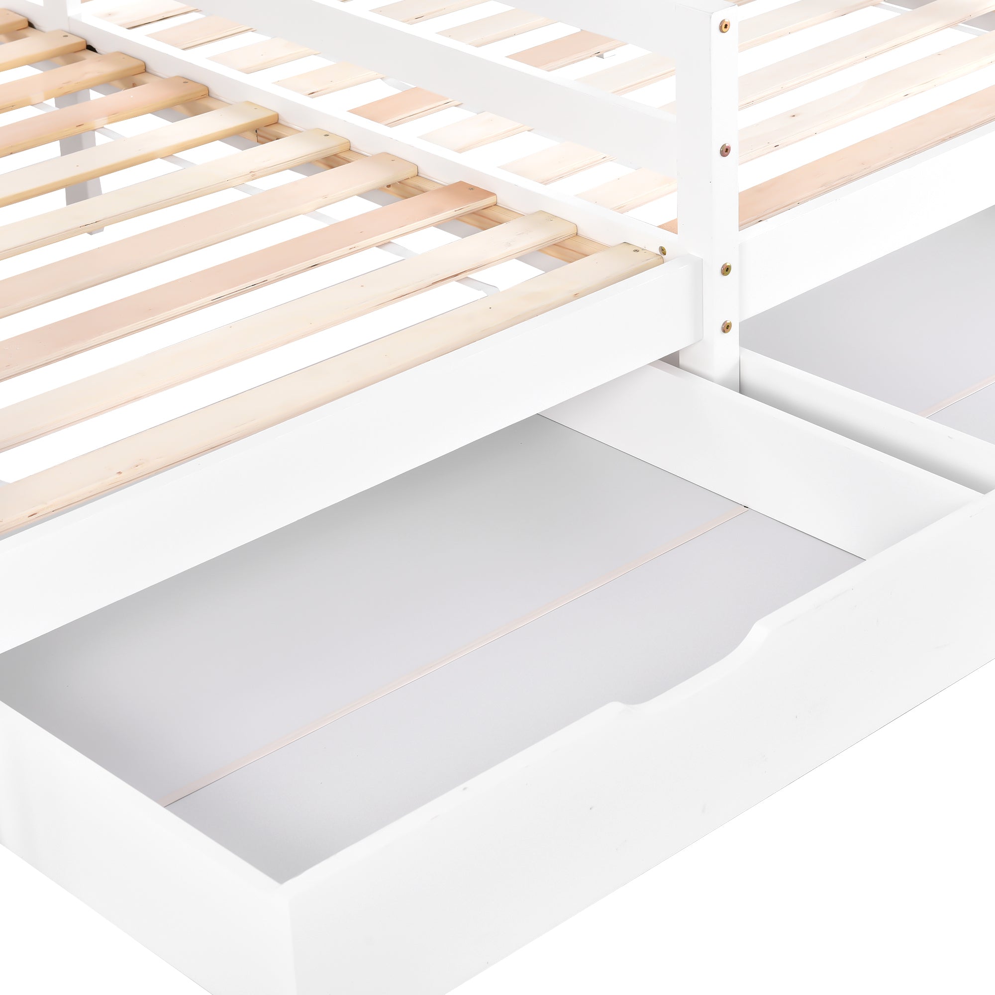 Logidon huisbed tweepersoonsbed 90x200 wit met 2 lades