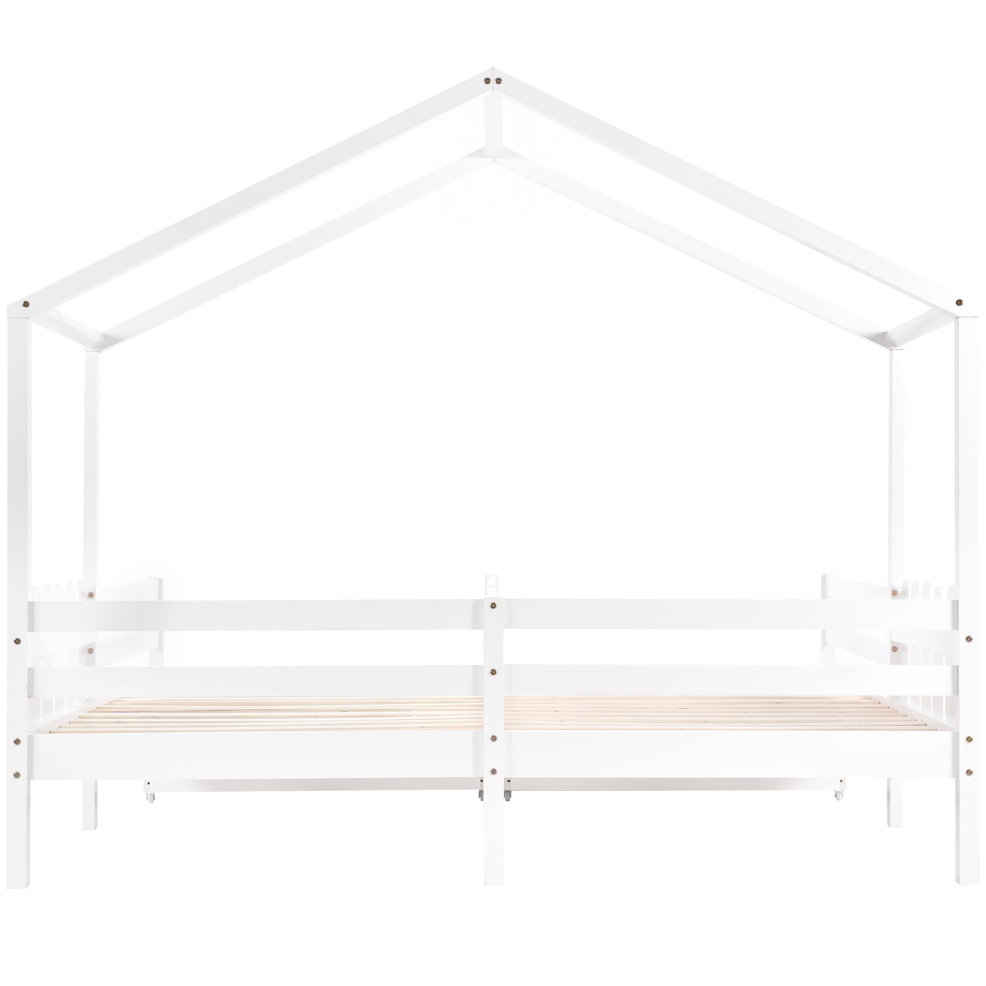 Logidon huisbed tweepersoonsbed 90x200 wit met 2 lades
