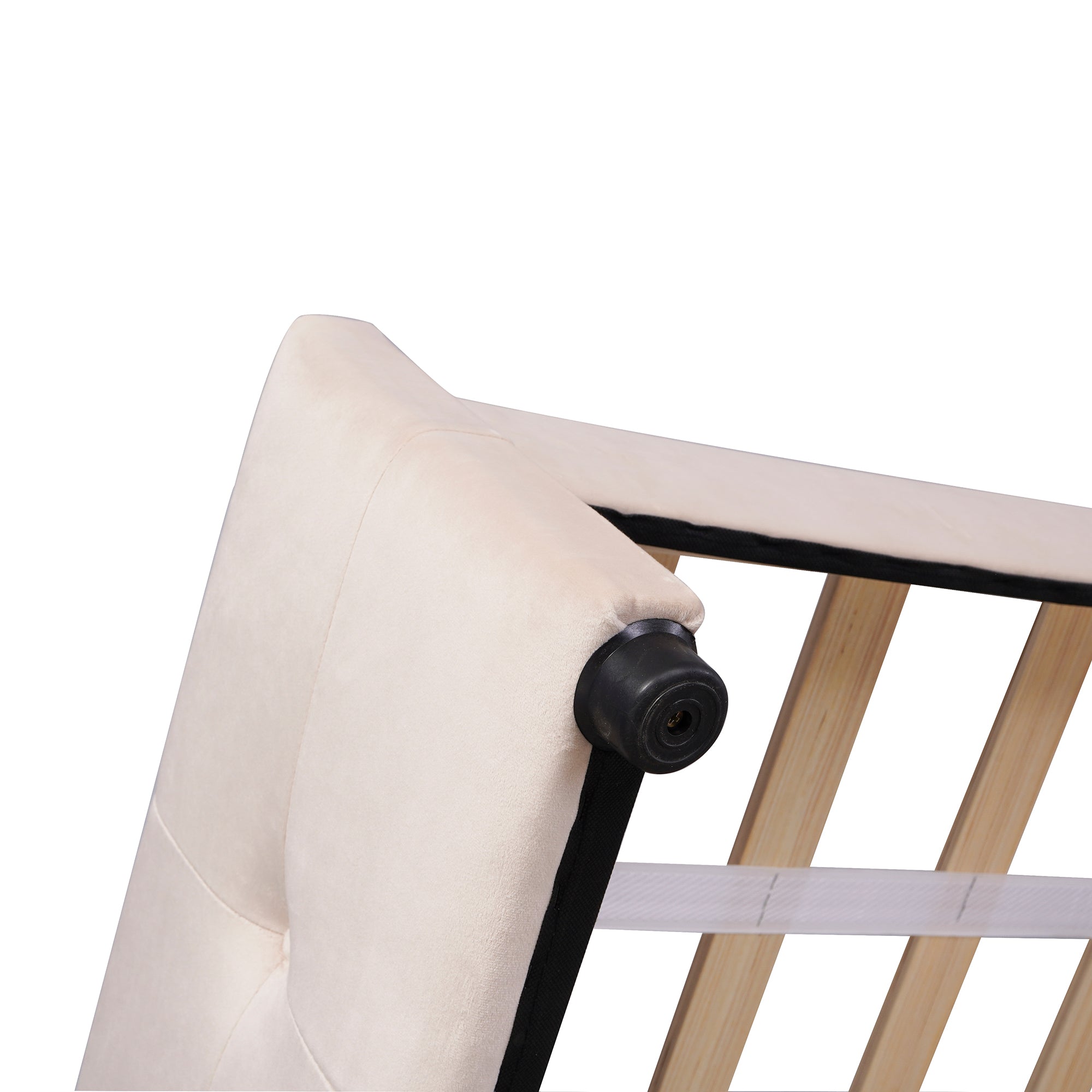 Logidon gestoffeerd bed 90x200 beige met lattenbodem en twee lades