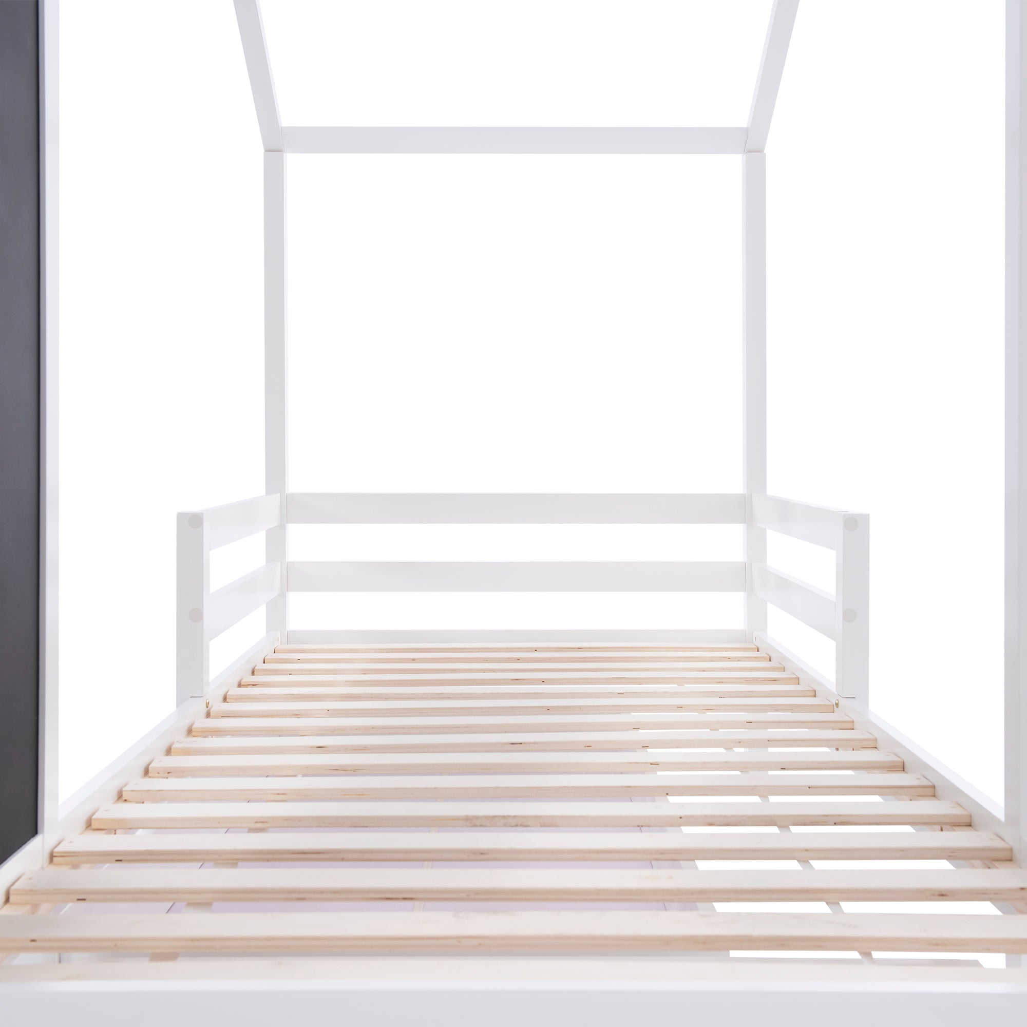 Logidon kinderbed huisbed 90x200 cm wit met plank en 2 lades
